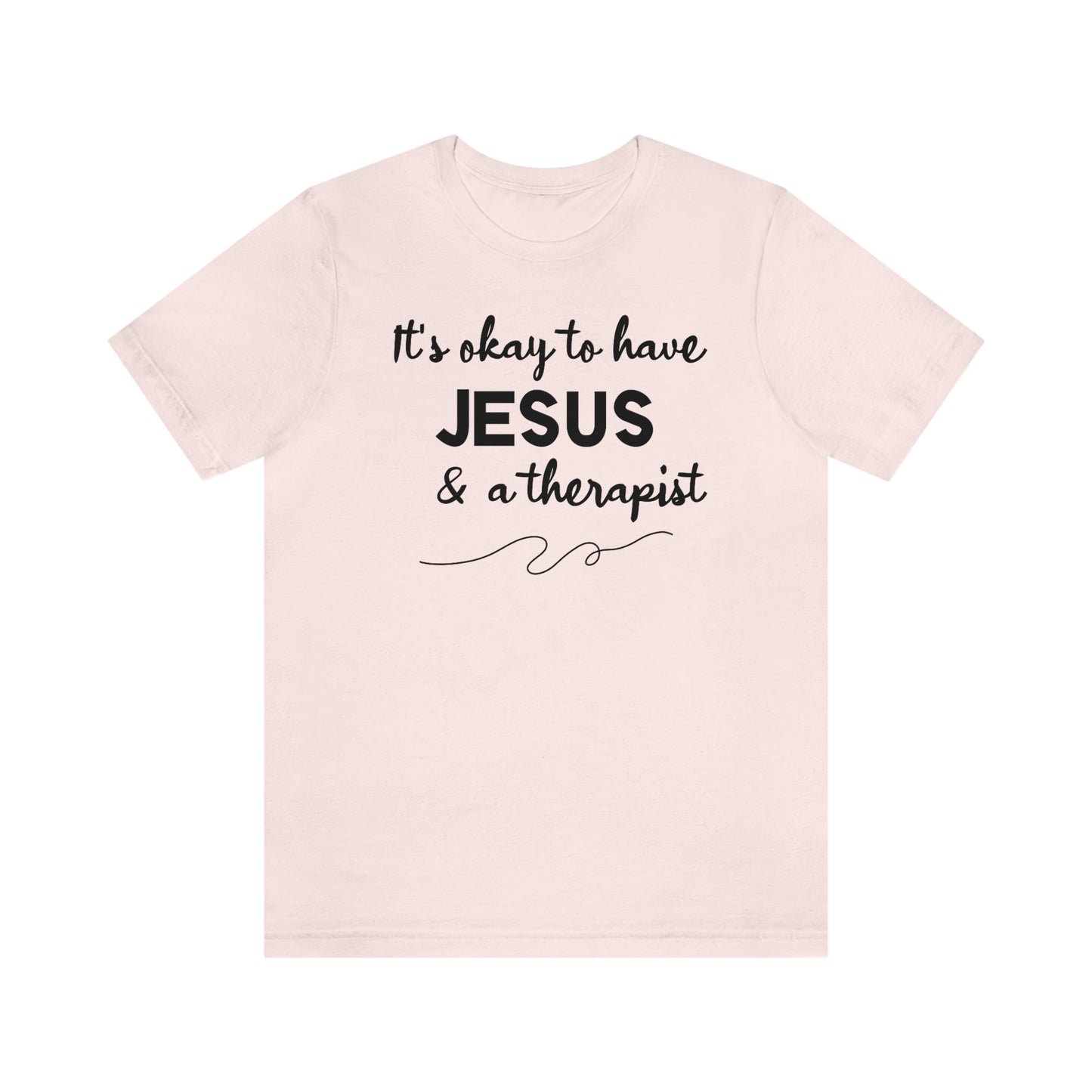 Women's Jesus & A Therapist (Black Text) Short Sleeve T-Shirt