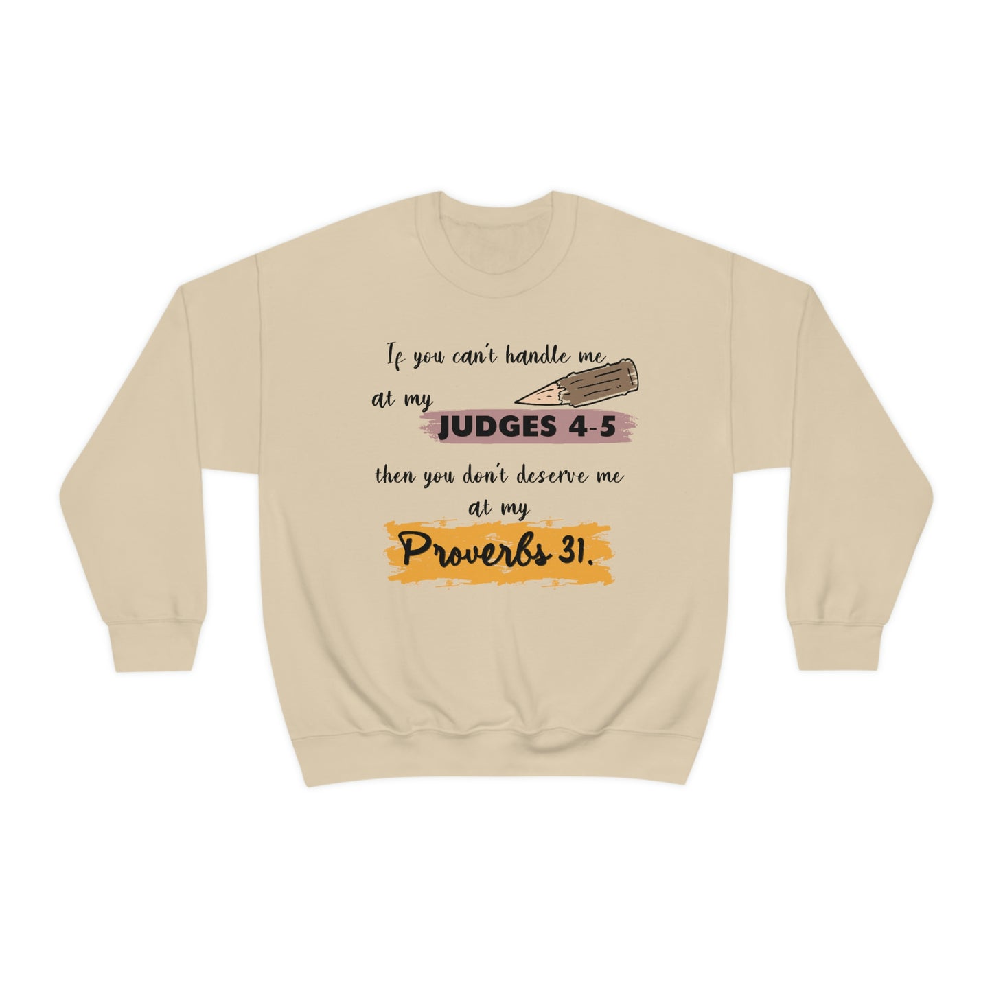 Women's Judges 4-5/Proverbs 31 (Black Text) Heavy Blend™ Crewneck Sweatshirt