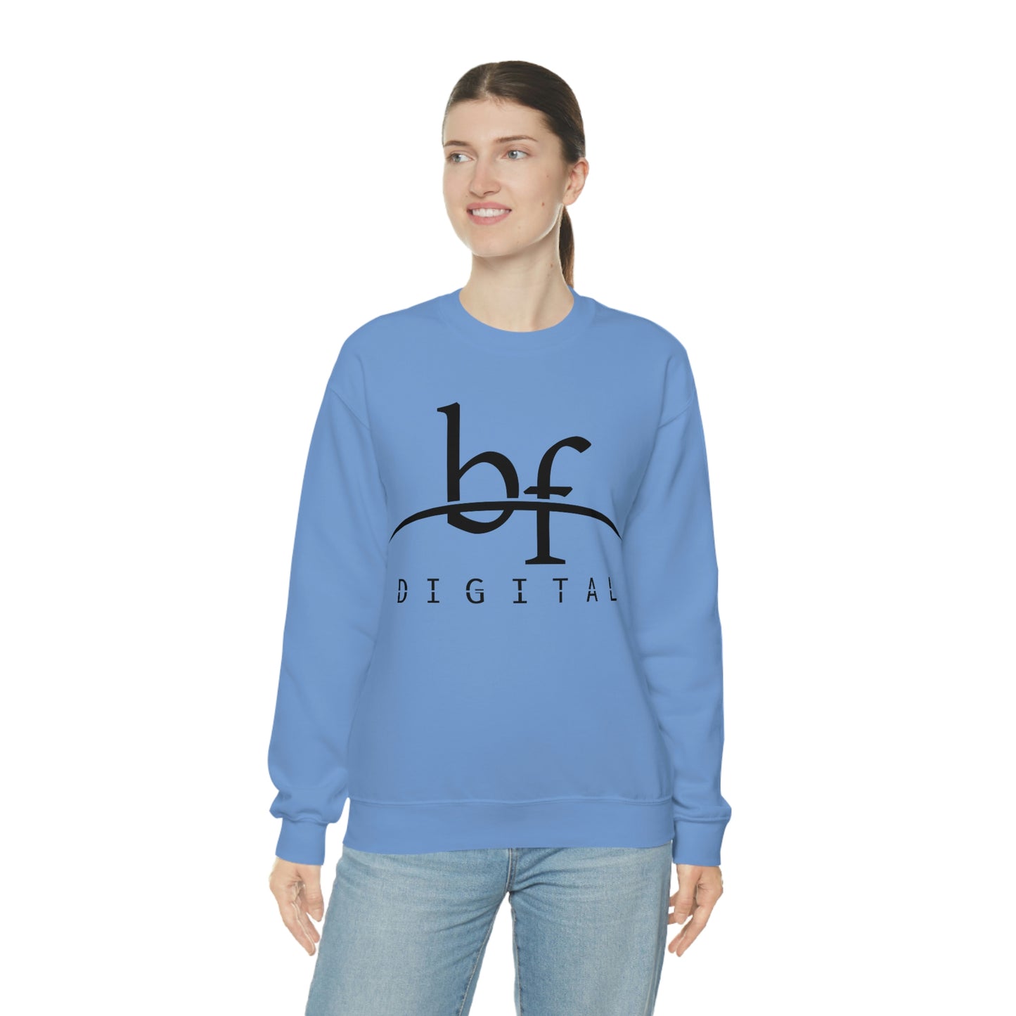 Unisex Blue Fire Digital Network Logo (Black) Heavy Blend™ Crewneck Sweatshirt