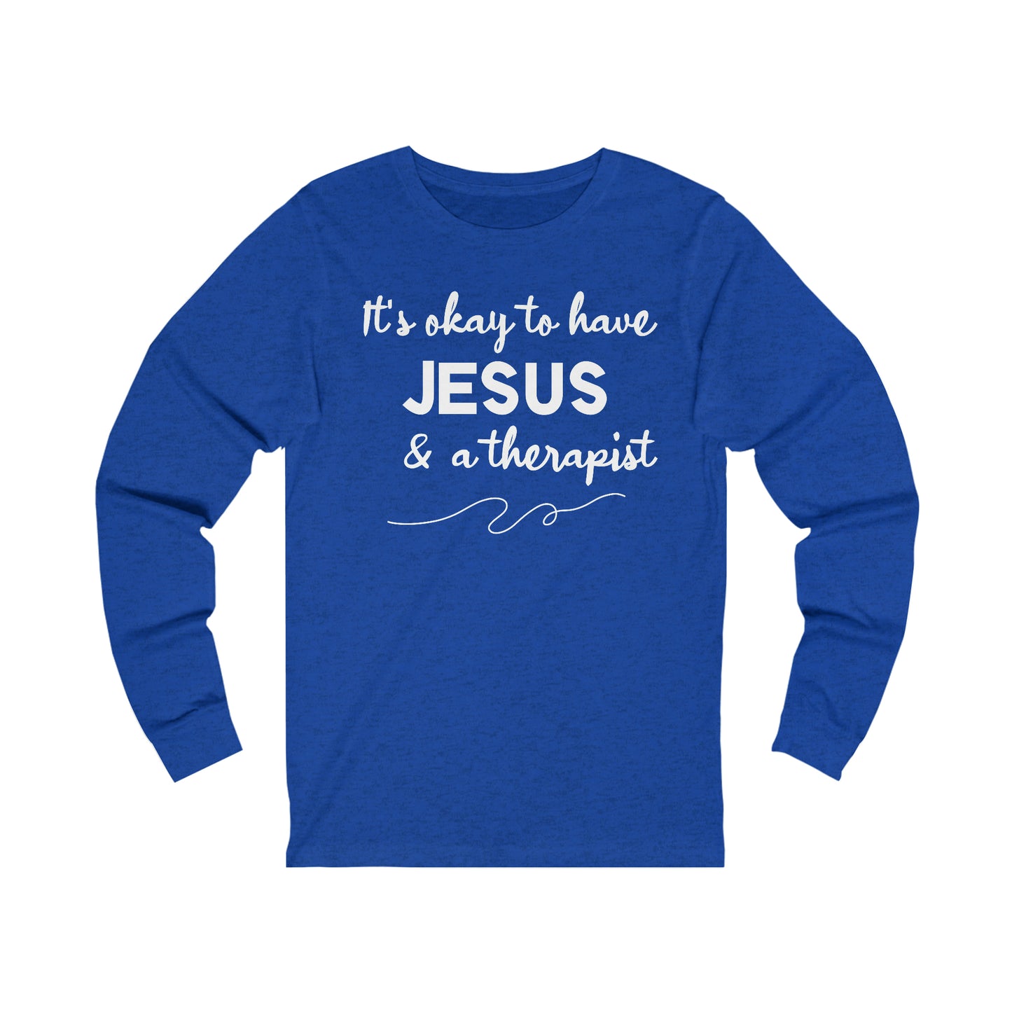 Women's Jesus & A Therapist (White Text) Long Sleeve T-Shirt