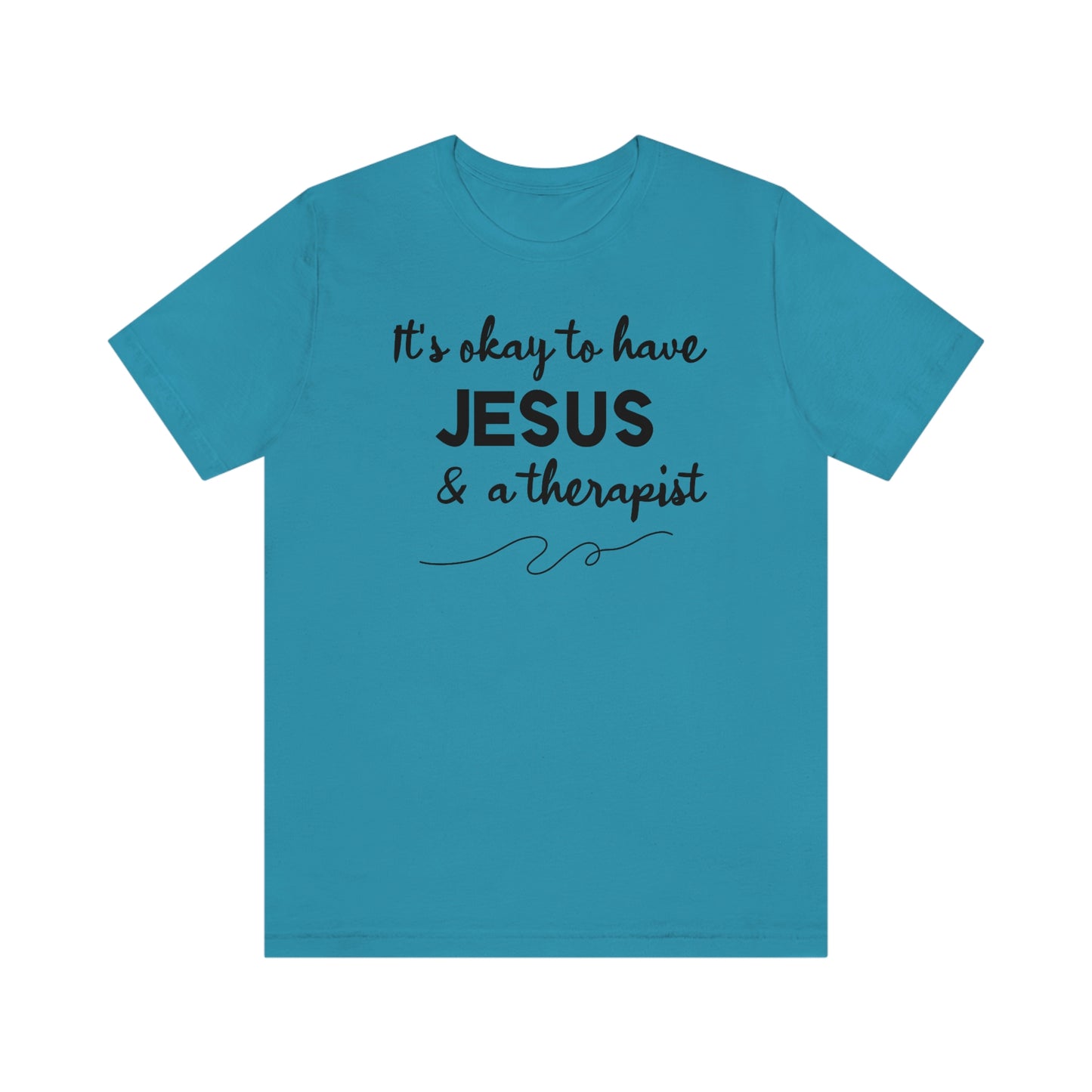 Women's Jesus & A Therapist (Black Text) Short Sleeve T-Shirt