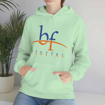 Unisex Blue Fire Digital Network Logo (Blue&Orange) Heavy Blend™ Hooded Sweatshirt