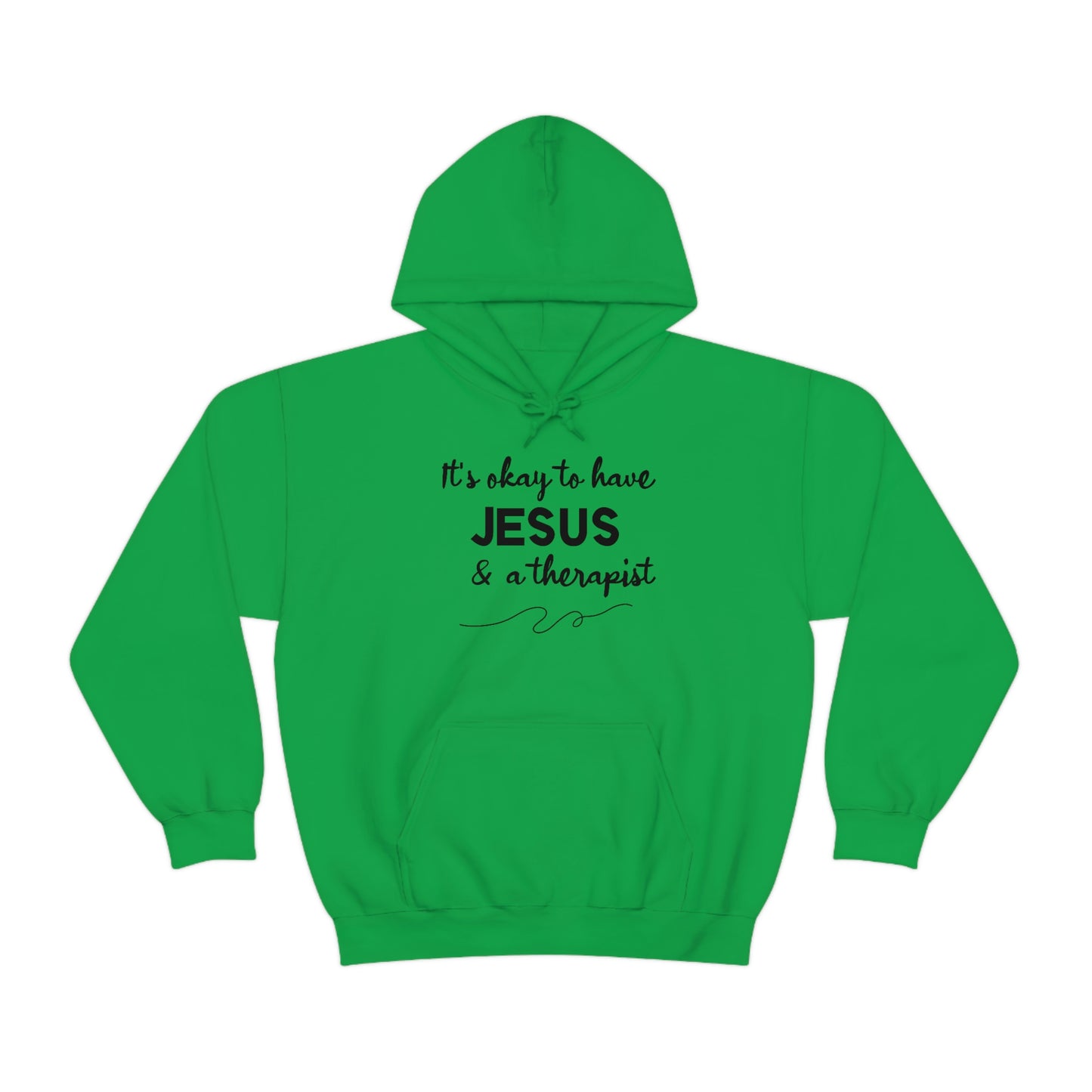 Women's Jesus & A Therapist (Black Text) Heavy Blend™ Hooded Sweatshirt