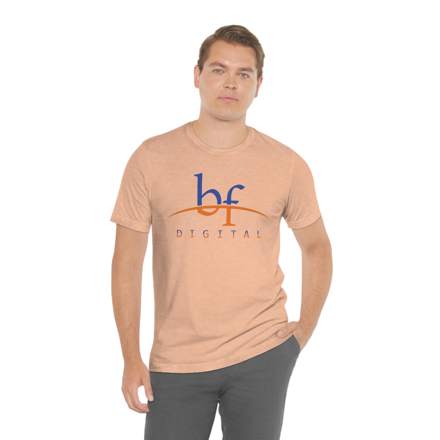 Unisex Blue Fire Digital Network Logo (Blue&Orange) Short Sleeve T-Shirt