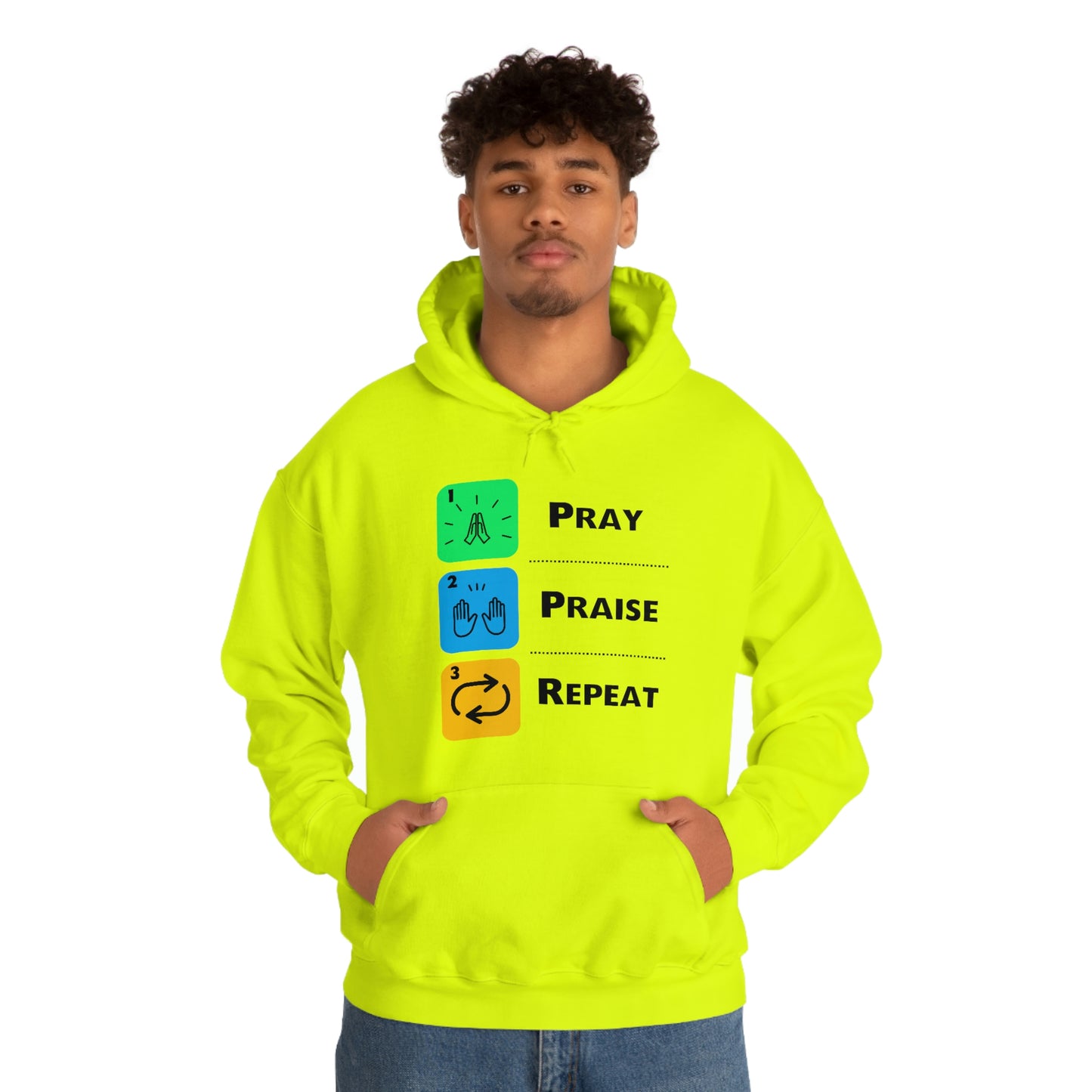 Unisex Pray, Praise, Repeat Heavy Blend™ Hooded Sweatshirt (Palette 2)