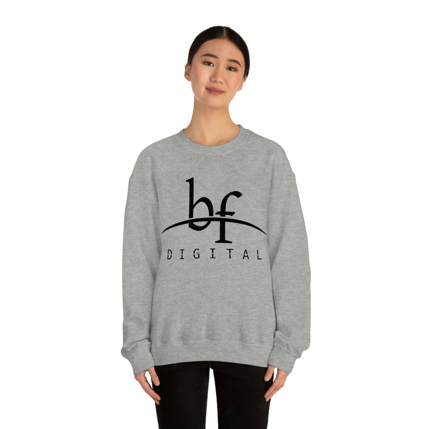 Unisex Blue Fire Digital Network Logo (Black) Heavy Blend™ Crewneck Sweatshirt