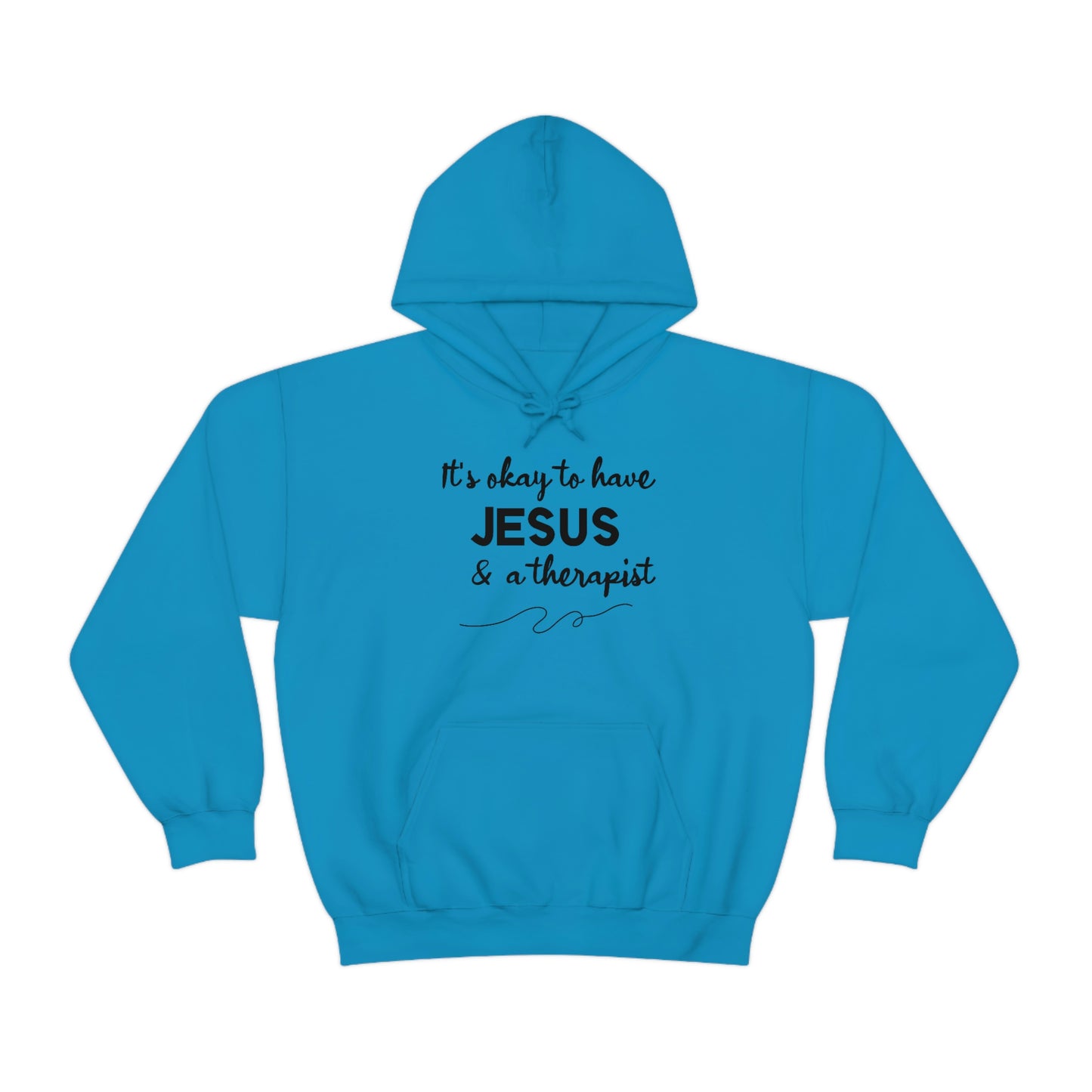 Women's Jesus & A Therapist (Black Text) Heavy Blend™ Hooded Sweatshirt