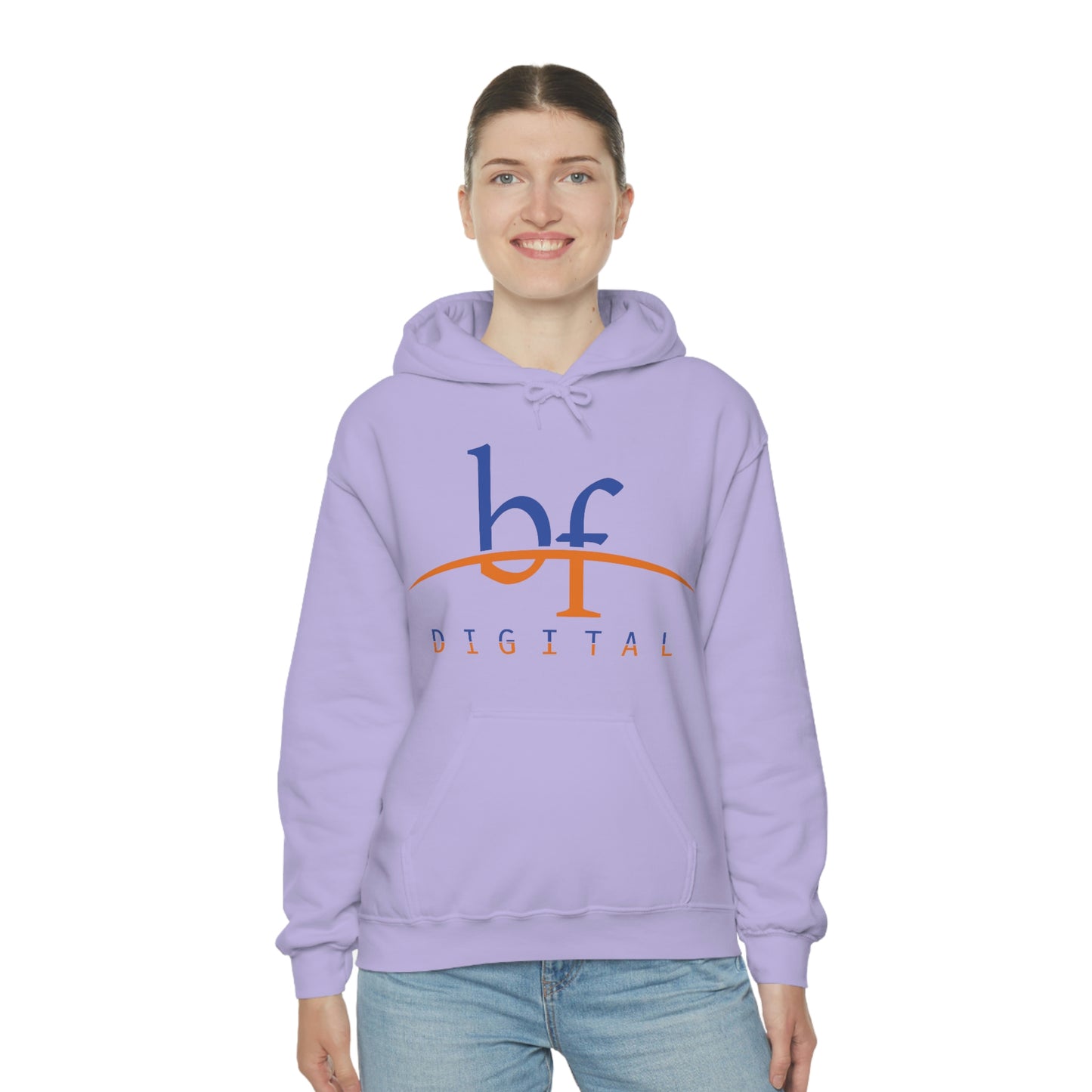 Unisex Blue Fire Digital Network Logo (Blue&Orange) Heavy Blend™ Hooded Sweatshirt