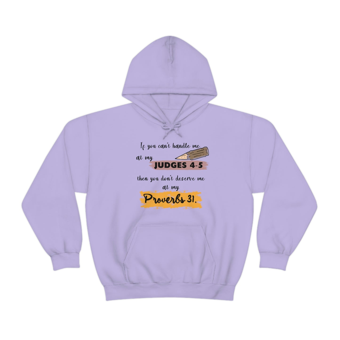 Women's Judges 4-5/Proverbs 31 (Black Text)  Heavy Blend™ Hooded Sweatshirt