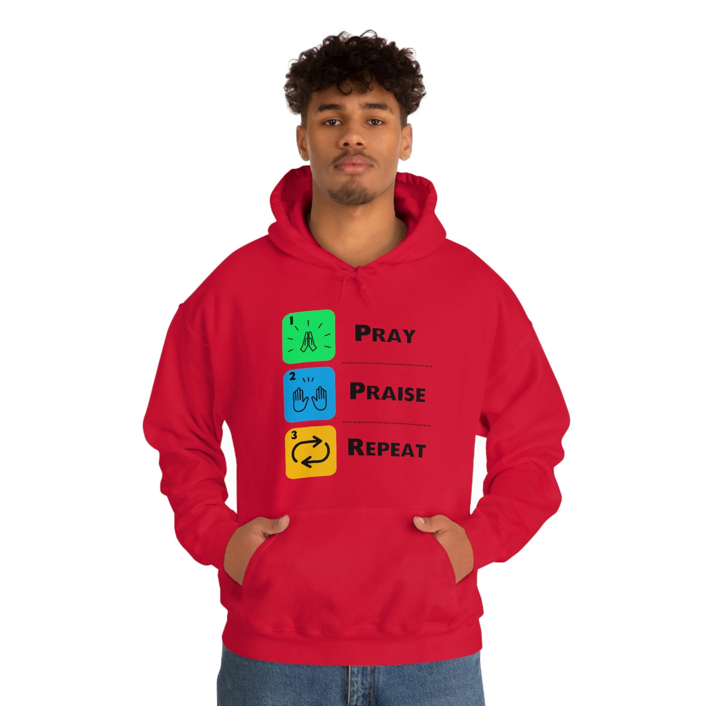 Unisex Pray, Praise, Repeat Heavy Blend™ Hooded Sweatshirt (Palette 2)