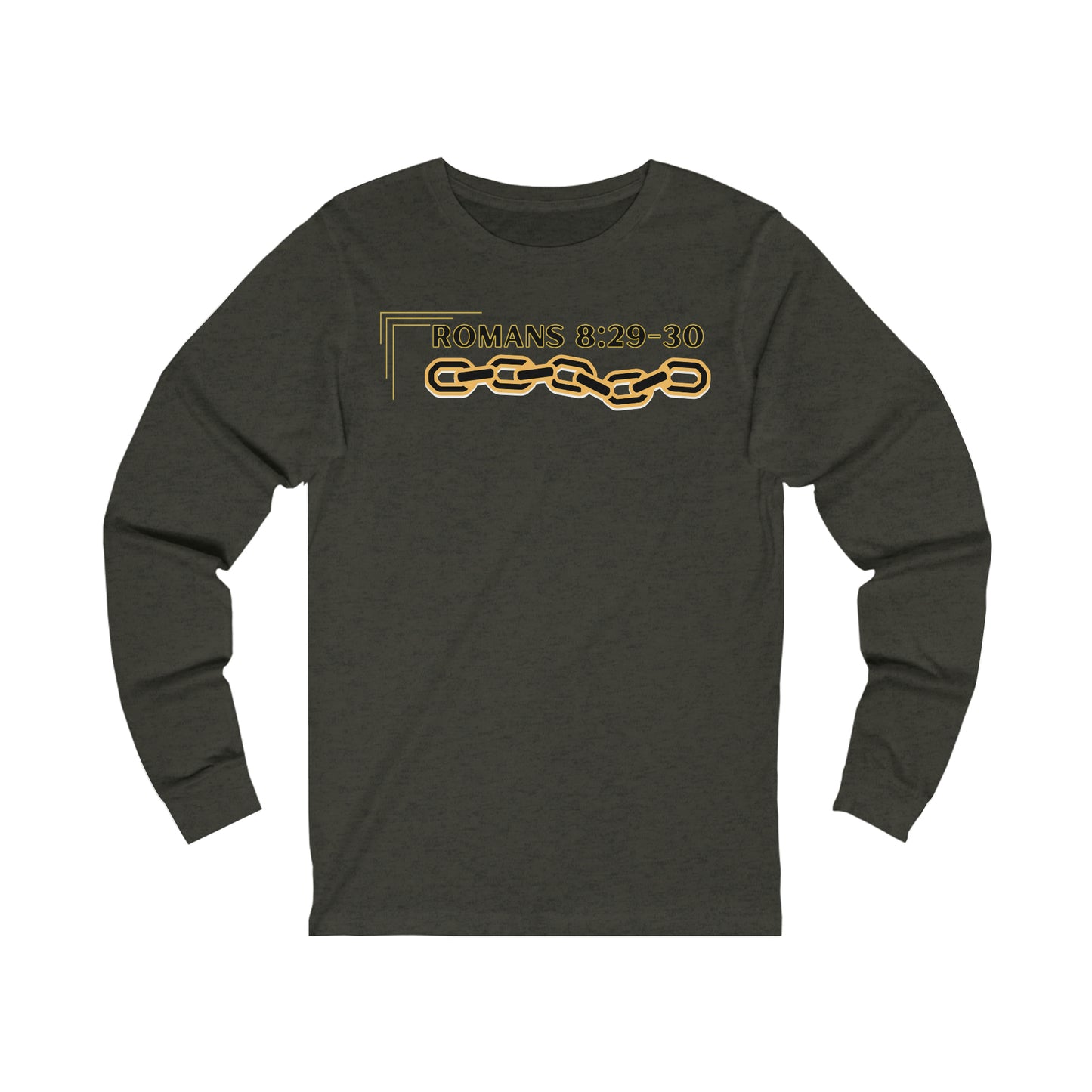 Unisex Golden Chain of Redemption (Romans 8:28-29) [Black] Long Sleeve T-Shirt