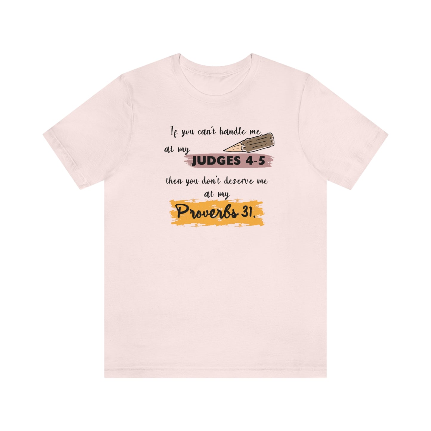 Women's Judges 4-5/Proverbs 31 (Black Text) Short Sleeve T-Shirt