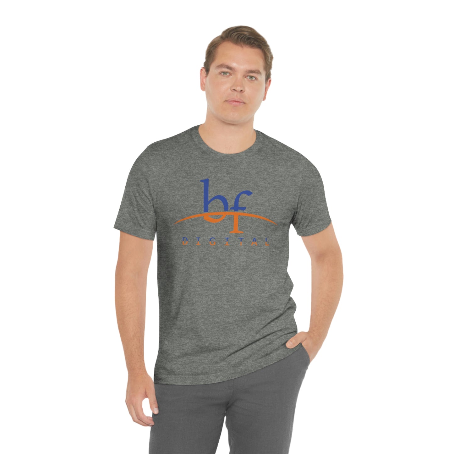 Unisex Blue Fire Digital Network Logo (Blue&Orange) Short Sleeve T-Shirt