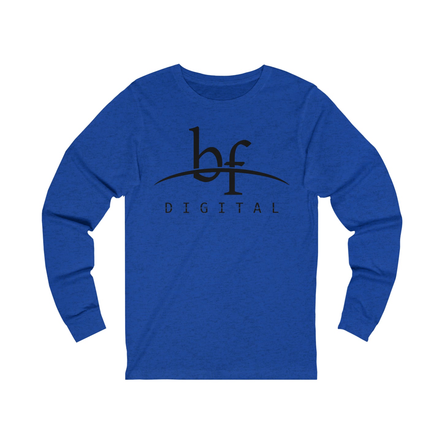 Unisex Blue Fire Digital Network Logo (Black) Long Sleeve T-Shirt