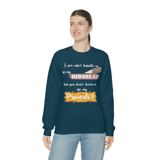 Women's Judges 4-5/Proverbs 31 (White Text) Heavy Blend™ Crewneck Sweatshirt