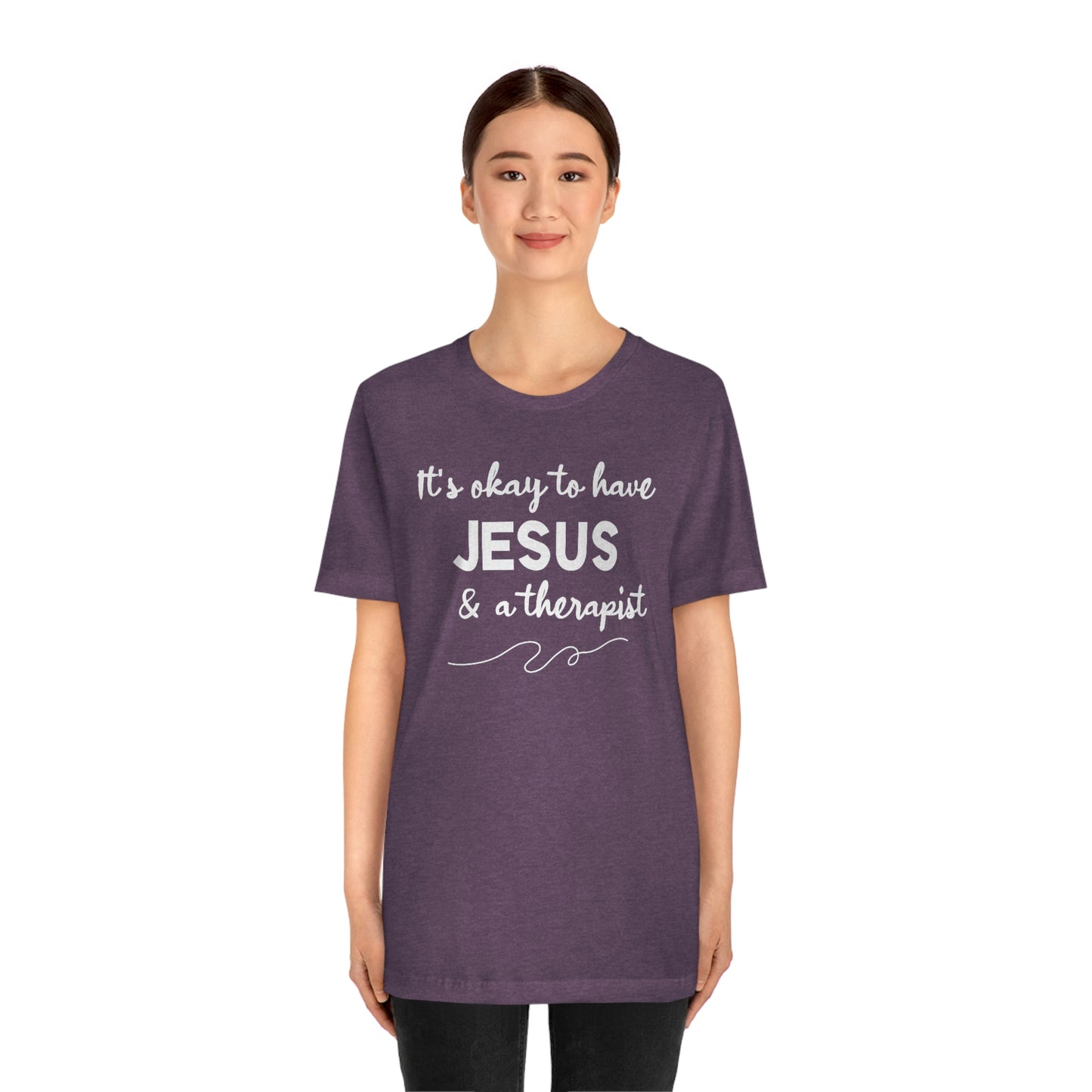 Women's Jesus & A Therapist (White Text) Short Sleeve T-Shirt