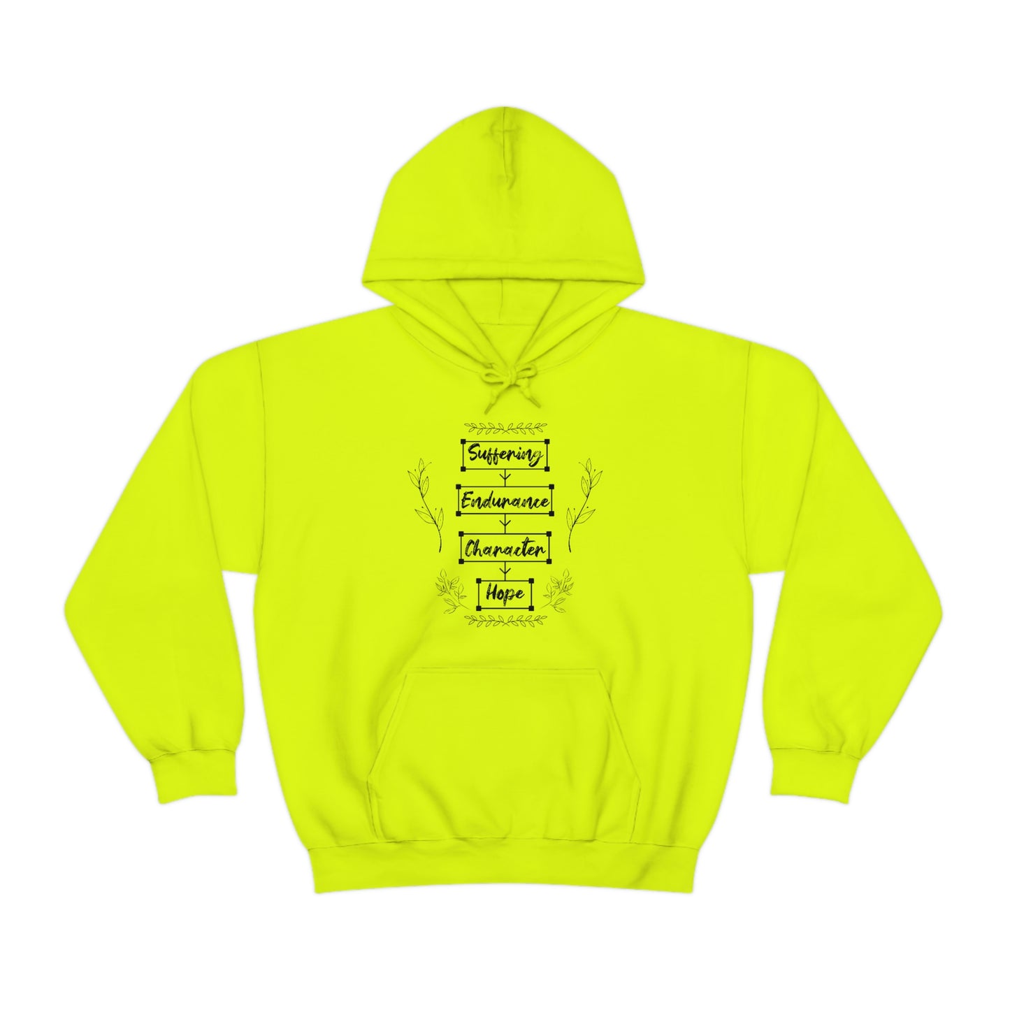 Women's Suffering Produces Hope (Romans 5:4) [Black Text] Heavy Blend™ Hooded Sweatshirt