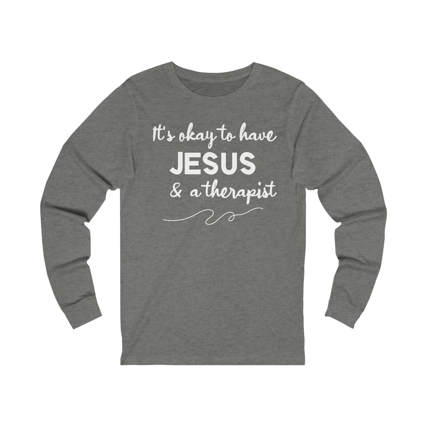 Women's Jesus & A Therapist (White Text) Long Sleeve T-Shirt