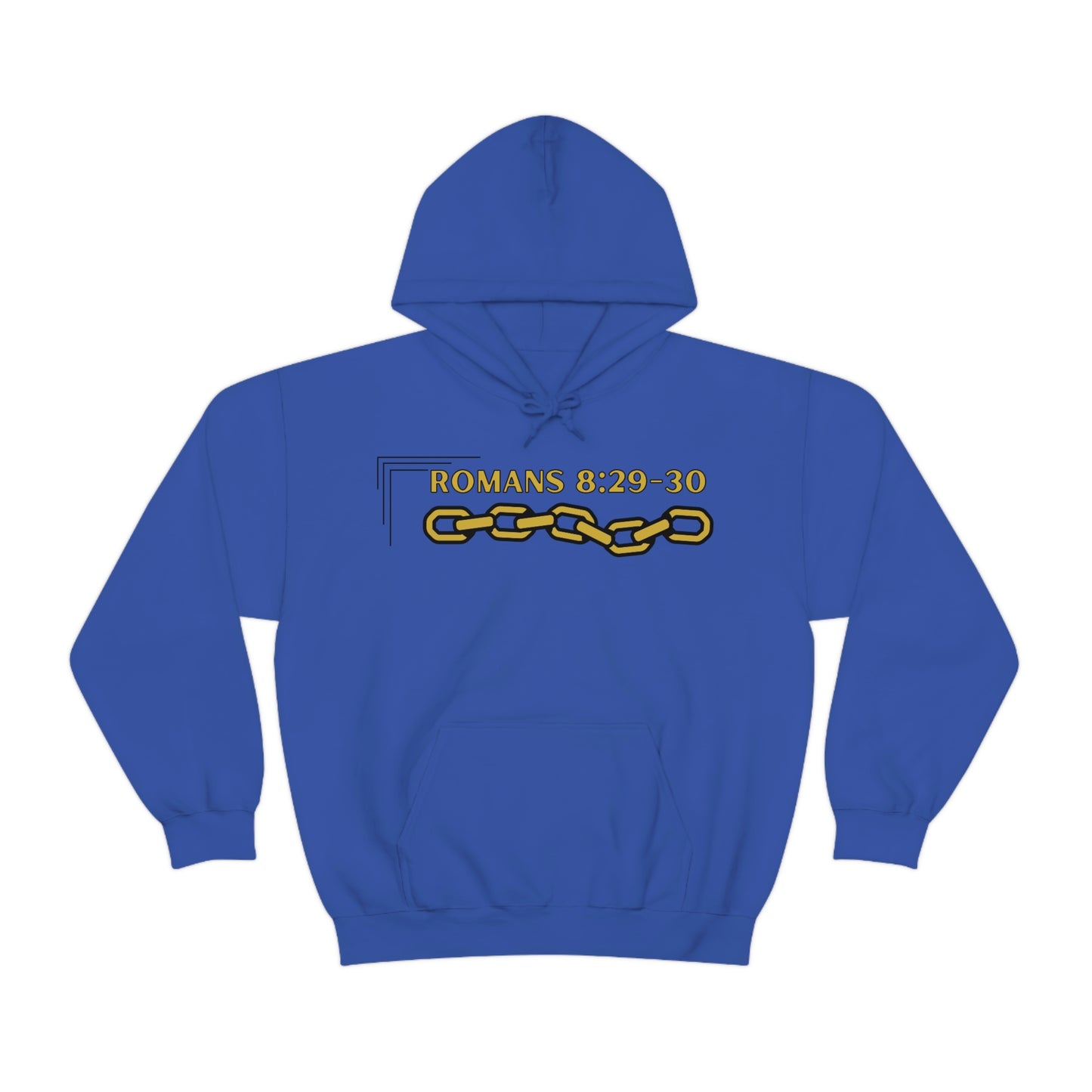 Unisex Golden Chain of Redemption (Romans 8:28-29) [Gold] Heavy Blend™ Hooded Sweatshirt