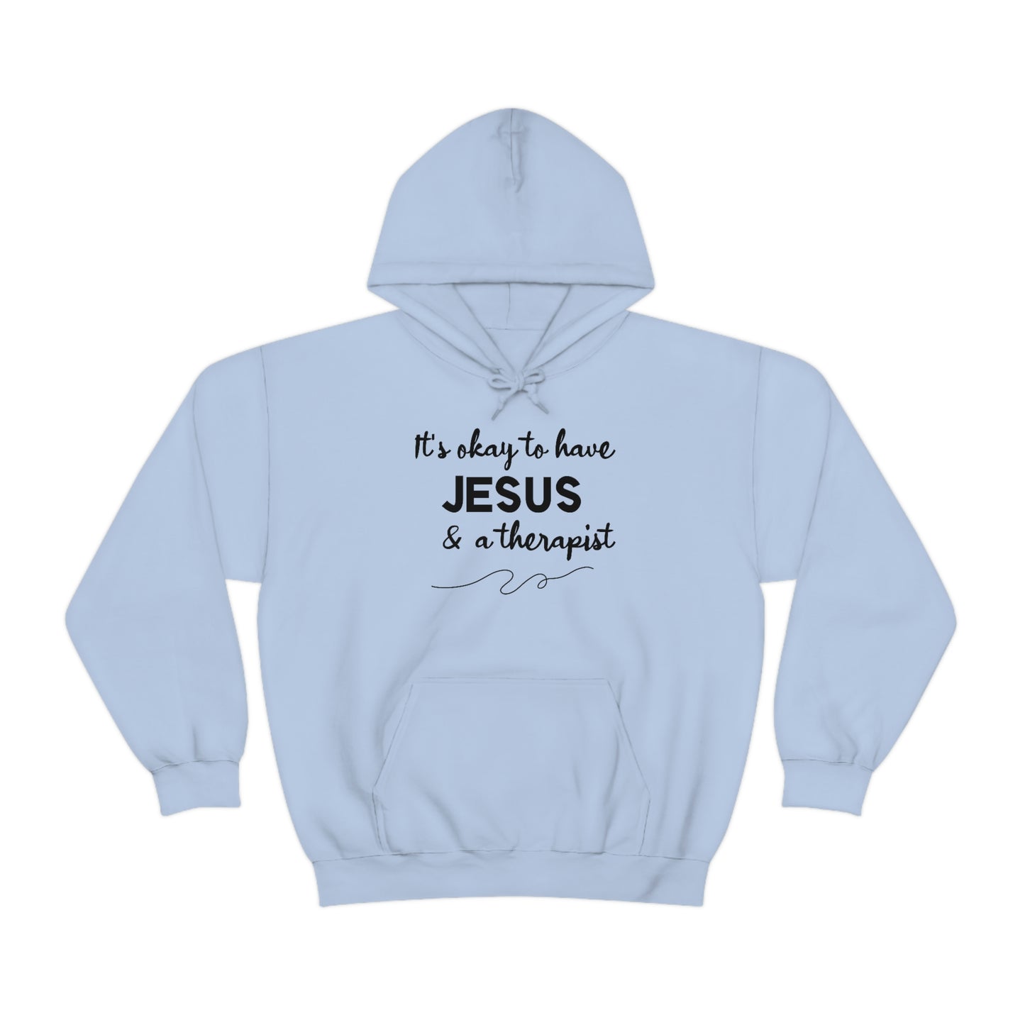 Women's Jesus & A Therapist (Black Text) Heavy Blend™ Hooded Sweatshirt