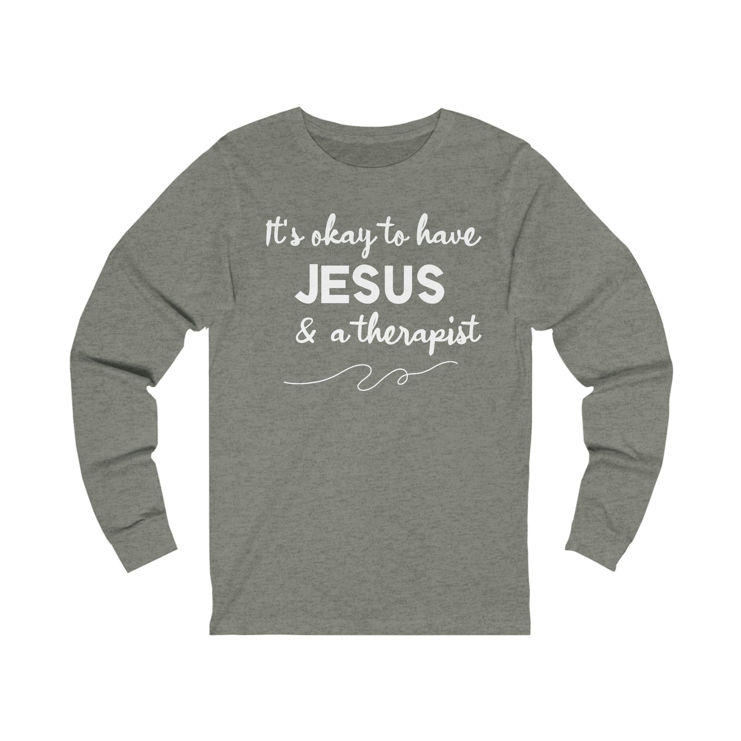 Women's Jesus & A Therapist (White Text) Long Sleeve T-Shirt