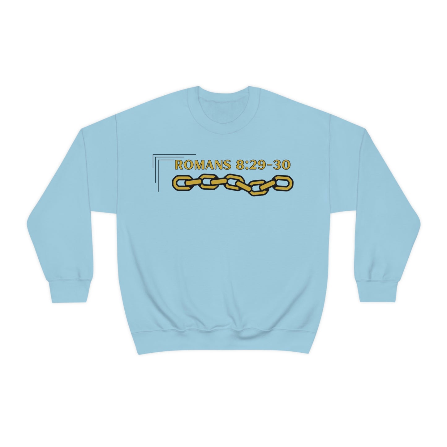 Unisex Golden Chain of Redemption (Romans 8:28-29) [Gold] Heavy Blend™ Crewneck Sweatshirt