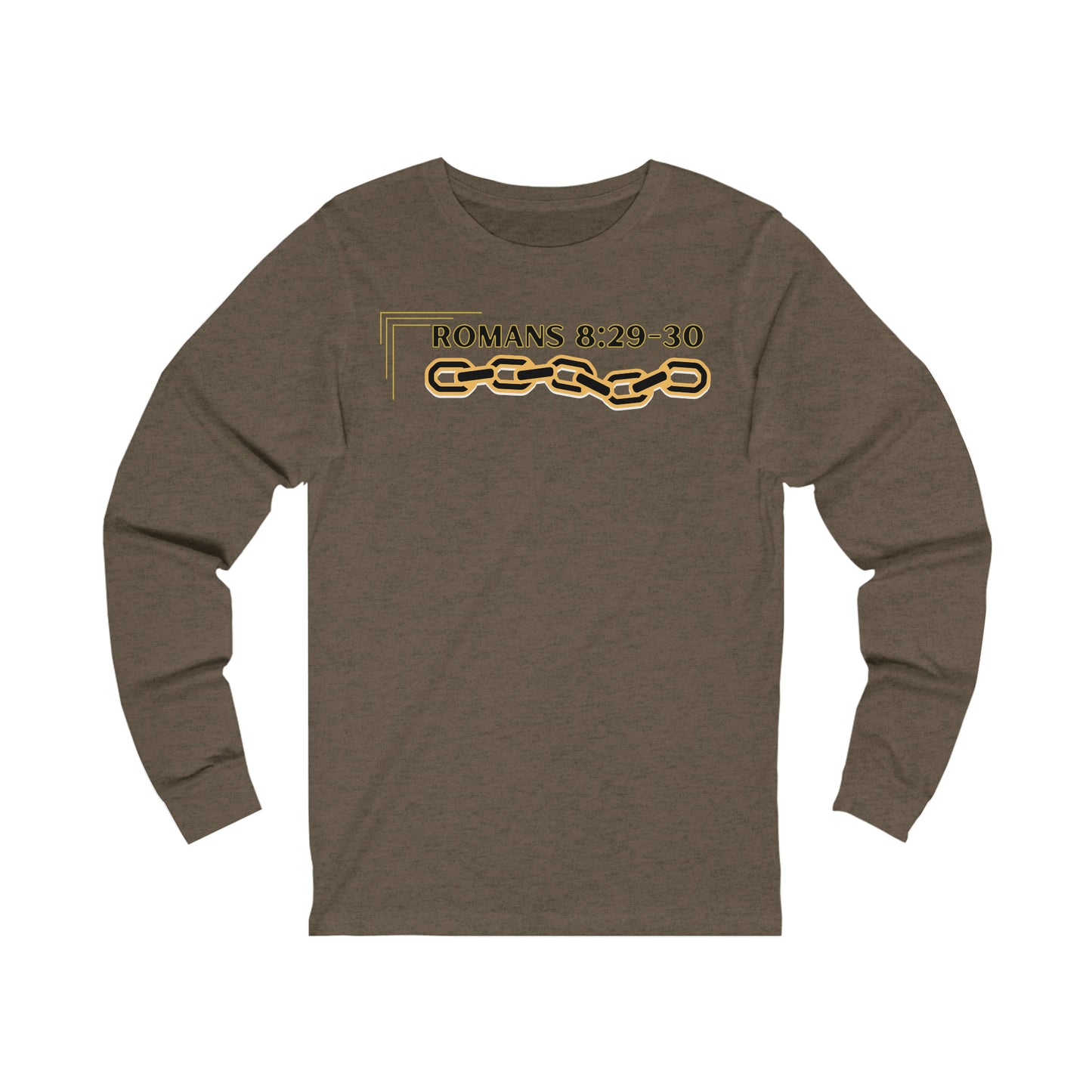 Unisex Golden Chain of Redemption (Romans 8:28-29) [Black] Long Sleeve T-Shirt