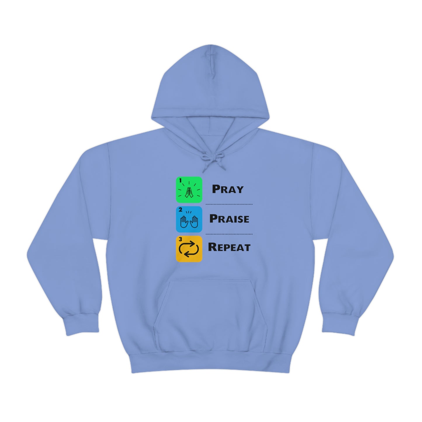 Unisex Pray, Praise, Repeat Heavy Blend™ Hooded Sweatshirt (Palette 2)