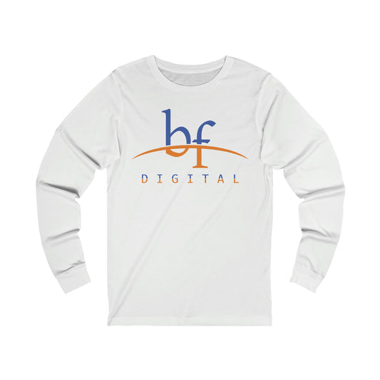 Unisex Blue Fire Digital Network Logo (Blue&Orange) Long Sleeve T-Shirt
