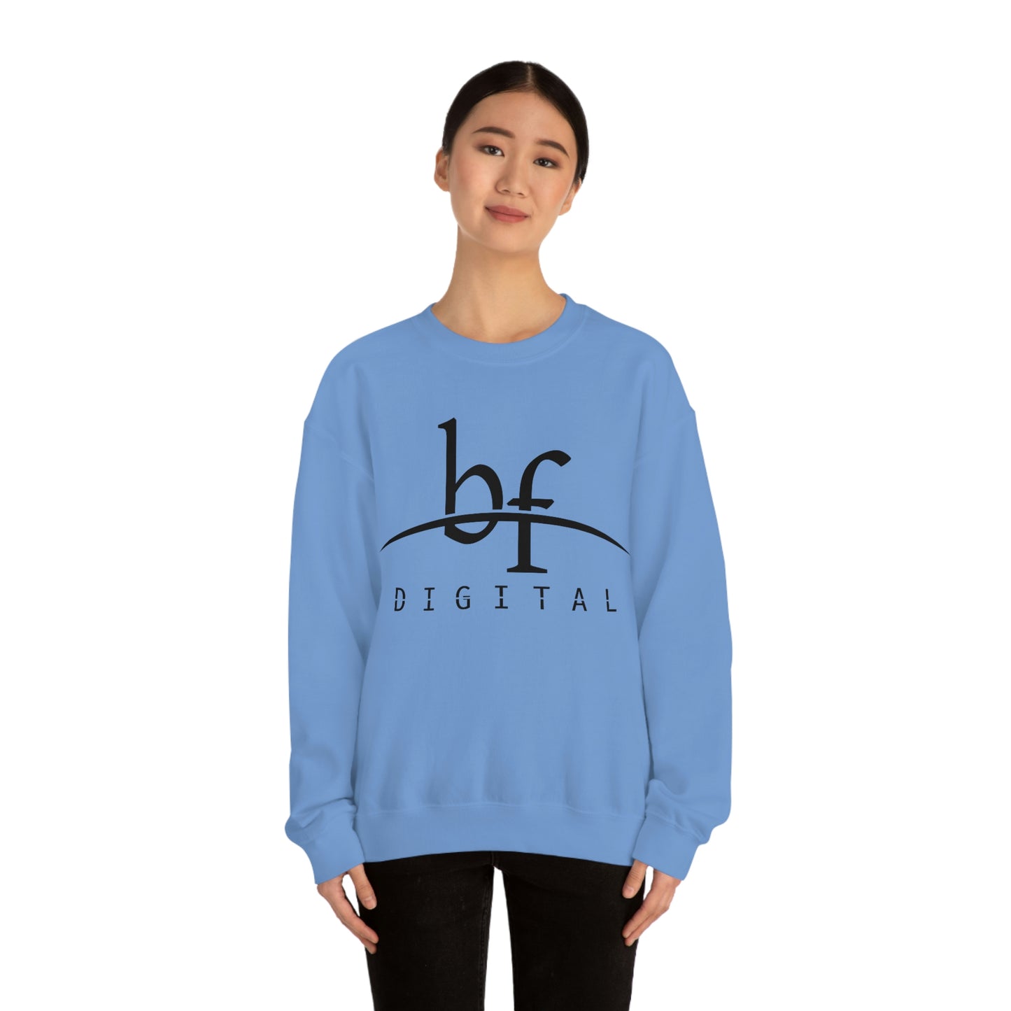 Unisex Blue Fire Digital Network Logo (Black) Heavy Blend™ Crewneck Sweatshirt