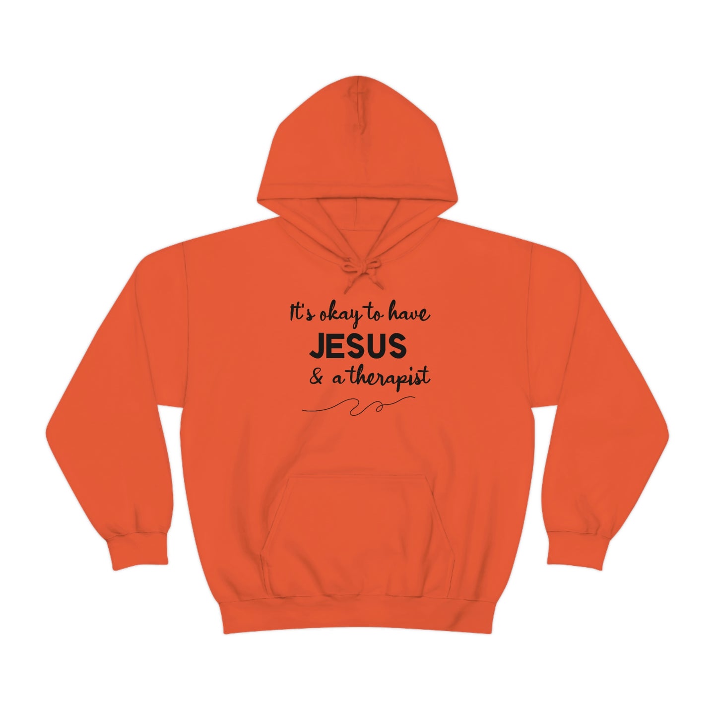 Women's Jesus & A Therapist (Black Text) Heavy Blend™ Hooded Sweatshirt