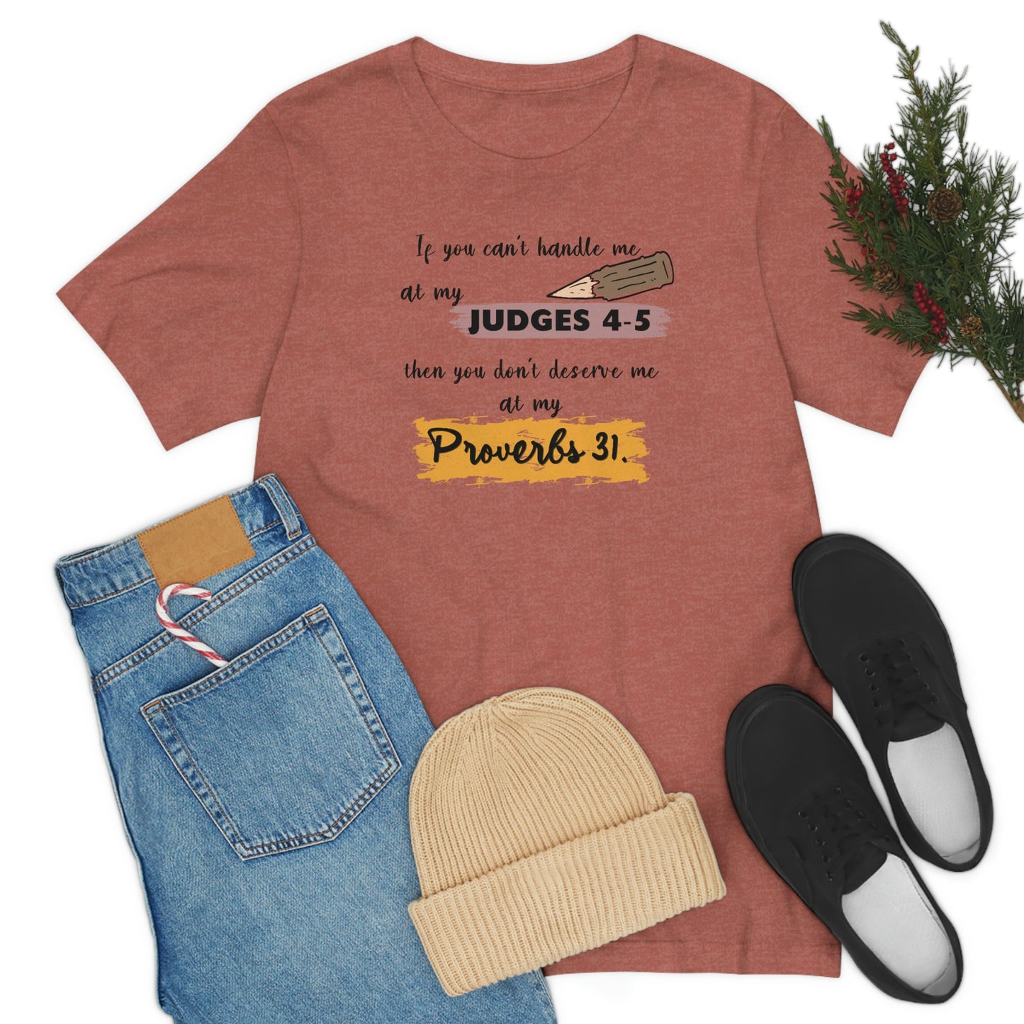 Women's Judges 4-5/Proverbs 31 (Black Text) Short Sleeve T-Shirt