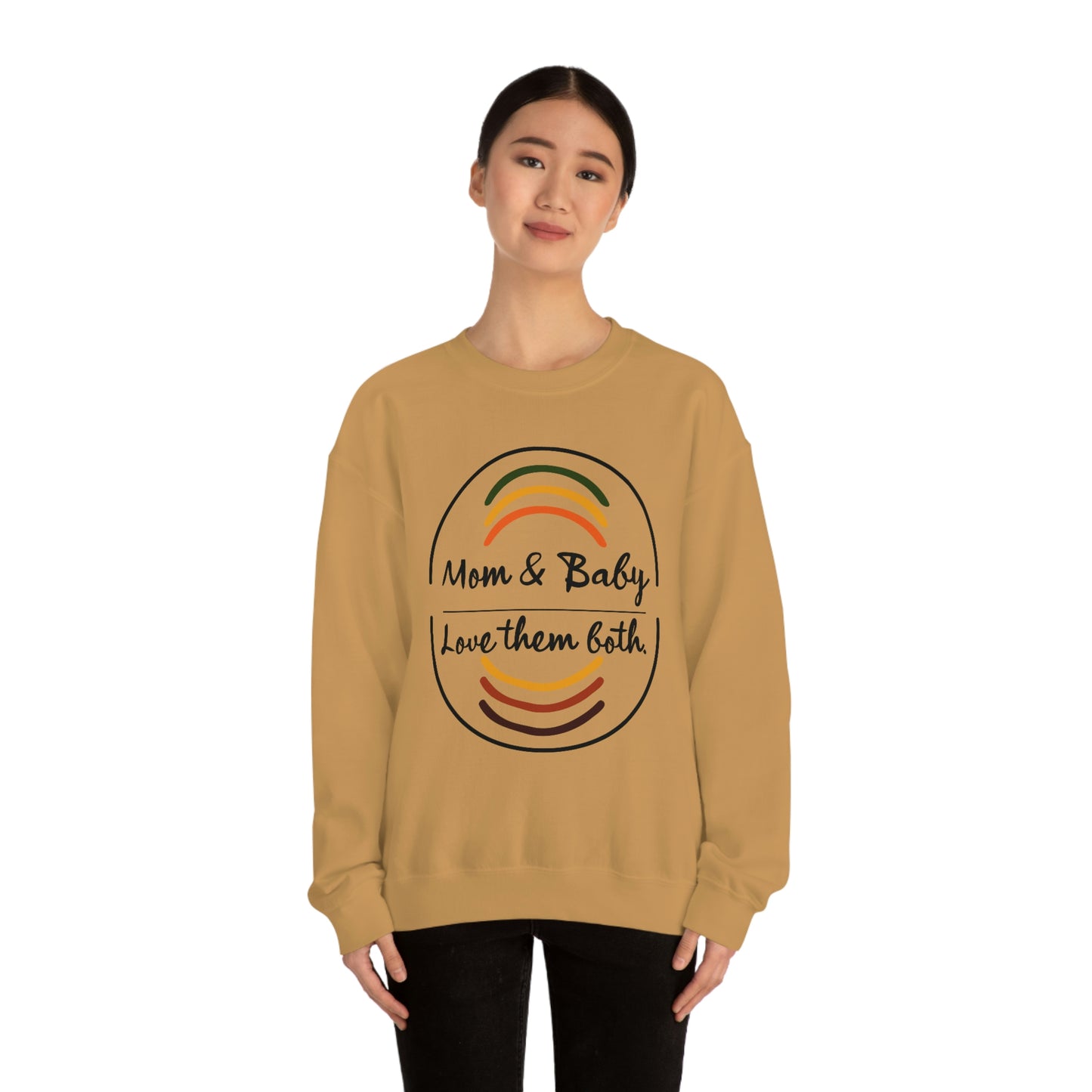 Women's Love Them Both (Black Text) Heavy Blend™ Crewneck Sweatshirt