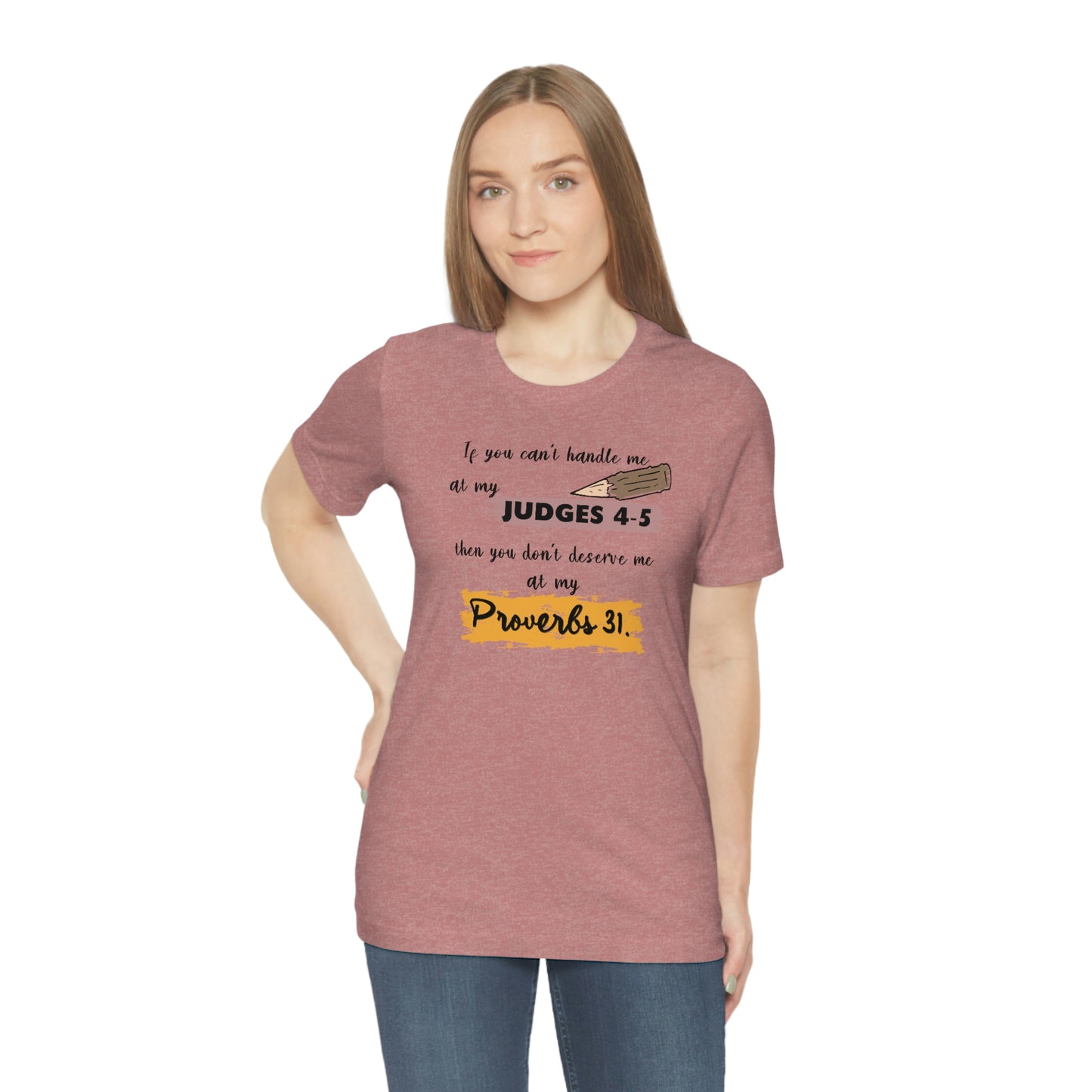 Women's Judges 4-5/Proverbs 31 (Black Text) Short Sleeve T-Shirt