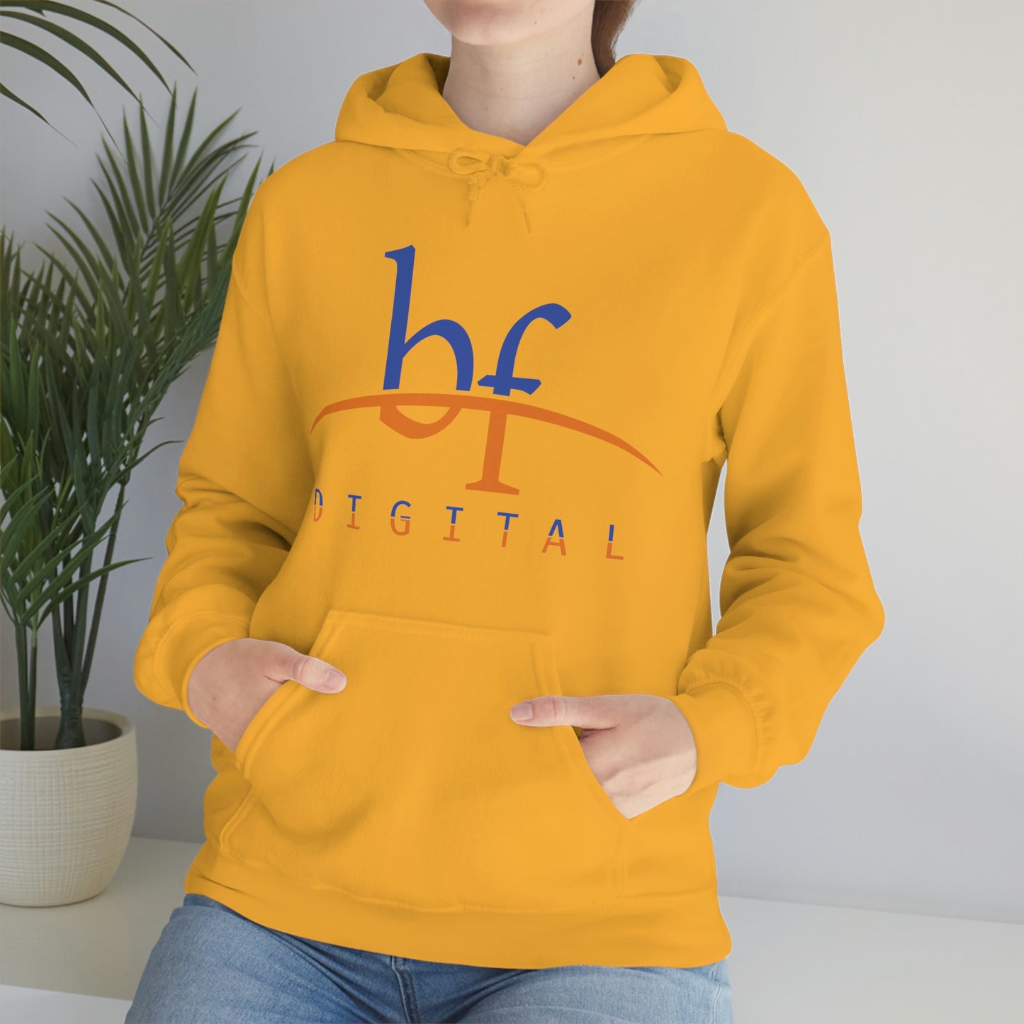 Unisex Blue Fire Digital Network Logo (Blue&Orange) Heavy Blend™ Hooded Sweatshirt