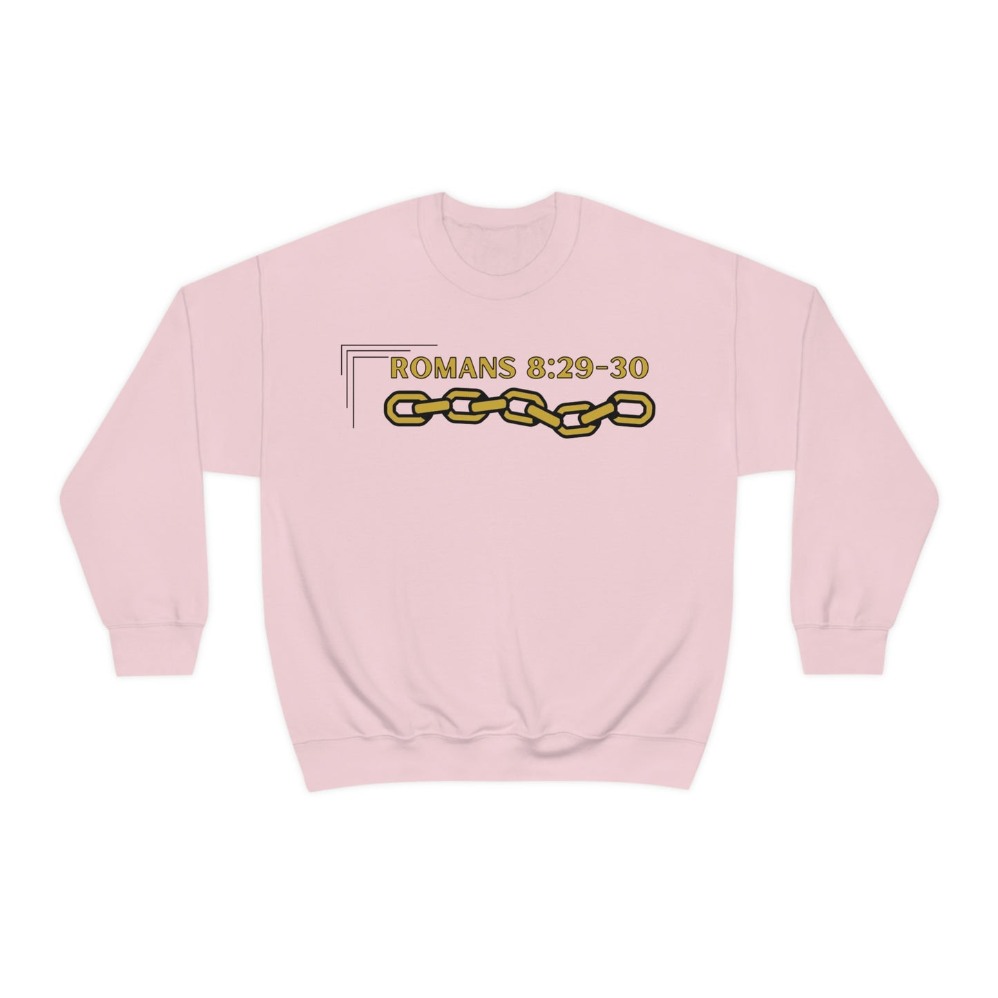 Unisex Golden Chain of Redemption (Romans 8:28-29) [Gold] Heavy Blend™ Crewneck Sweatshirt