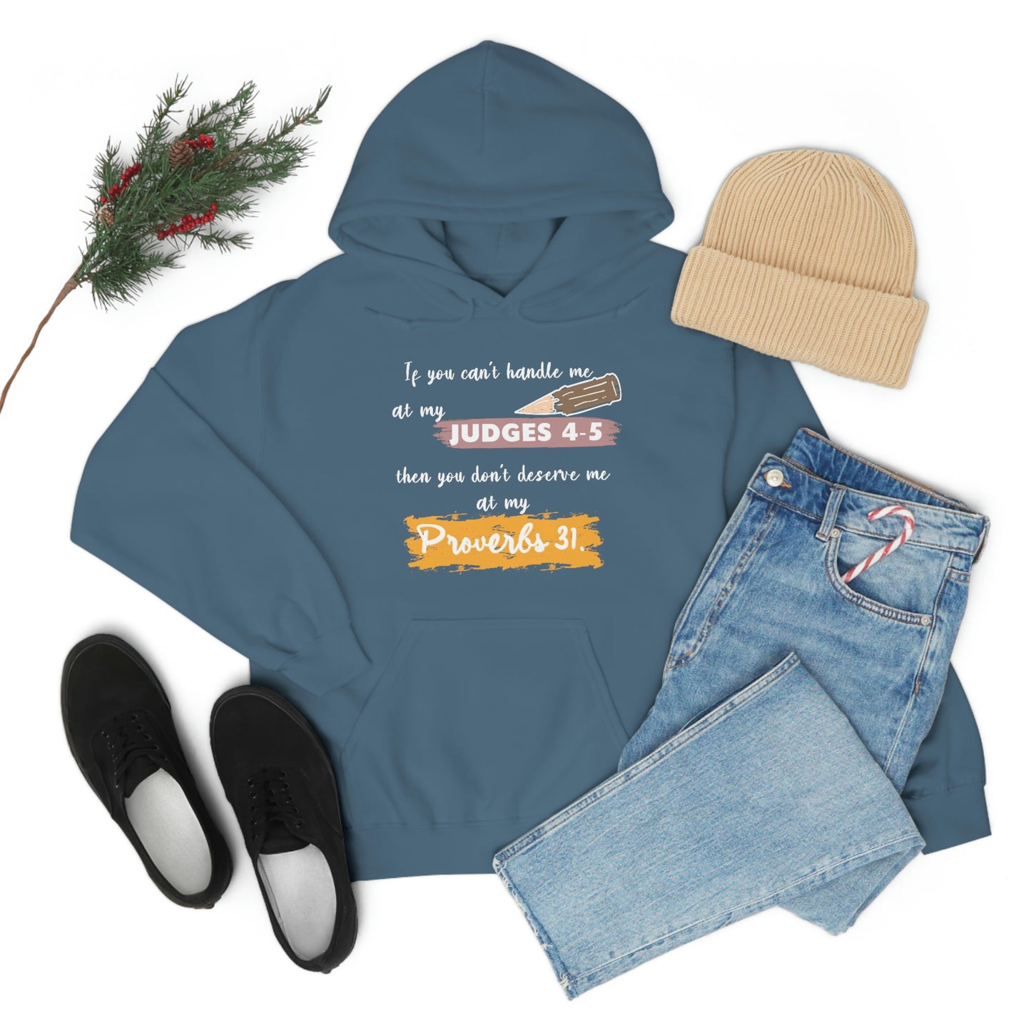 Women's Judges 4-5/Proverbs 31 (White Text) Heavy Blend™ Hooded Sweatshirt