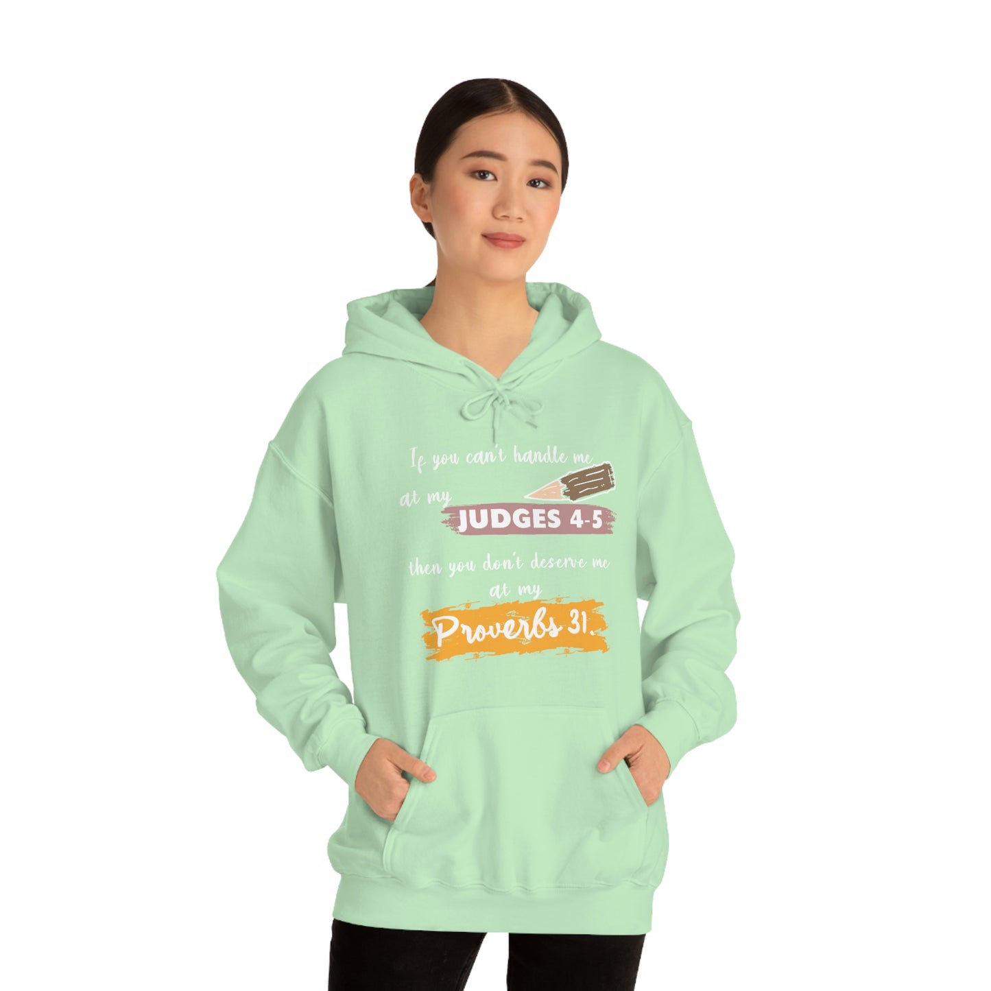 Women's Judges 4-5/Proverbs 31 (White Text) Heavy Blend™ Hooded Sweatshirt