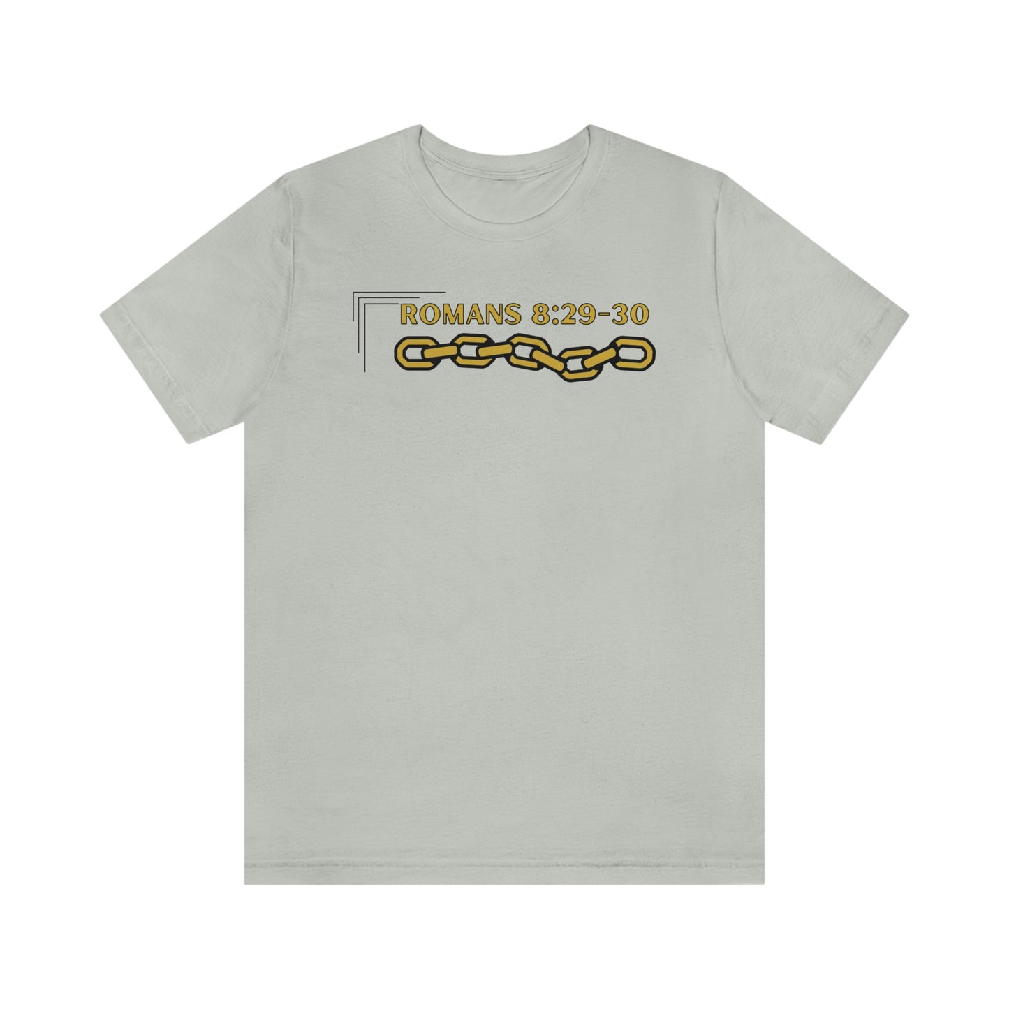 Unisex Golden Chain of Redemption (Romans 8:28-29) [Gold] Short Sleeve T-Shirt