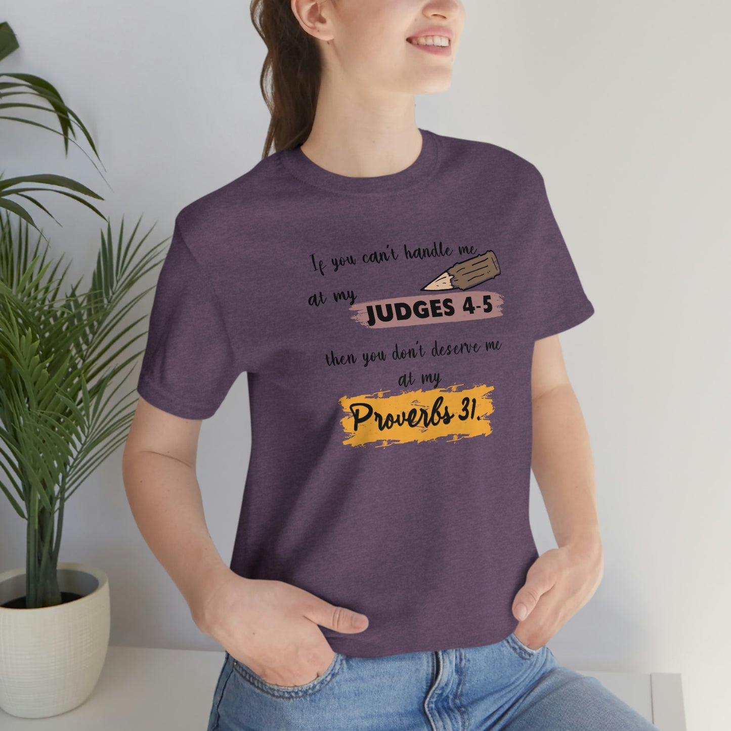 Women's Judges 4-5/Proverbs 31 (Black Text) Short Sleeve T-Shirt