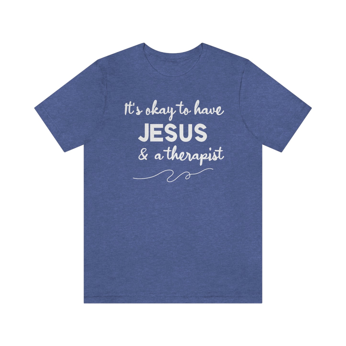 Women's Jesus & A Therapist (White Text) Short Sleeve T-Shirt