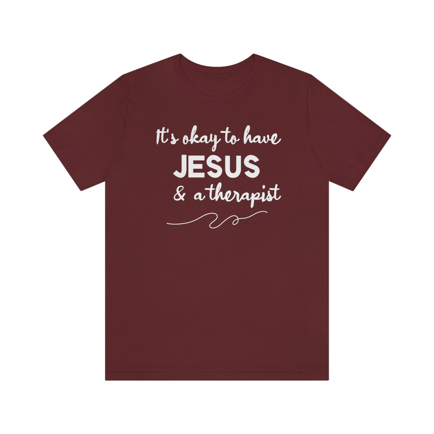 Women's Jesus & A Therapist (White Text) Short Sleeve T-Shirt