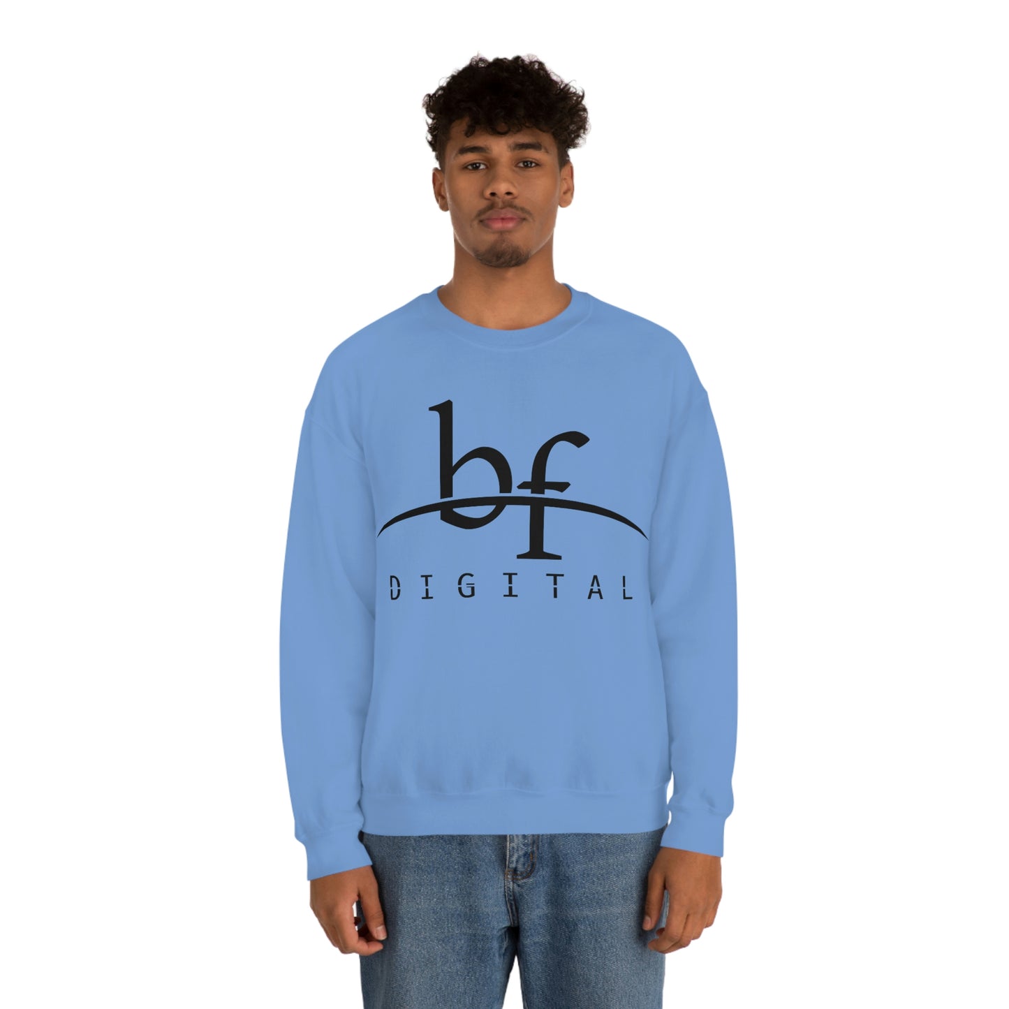 Unisex Blue Fire Digital Network Logo (Black) Heavy Blend™ Crewneck Sweatshirt