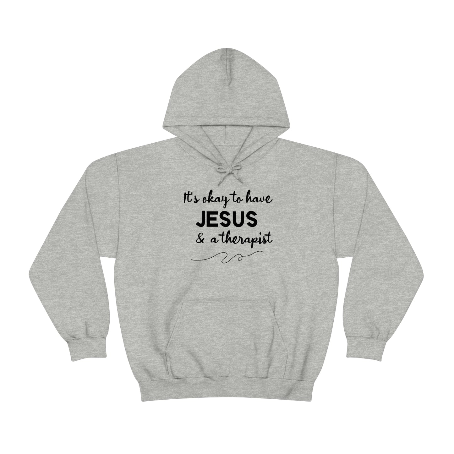 Women's Jesus & A Therapist (Black Text) Heavy Blend™ Hooded Sweatshirt