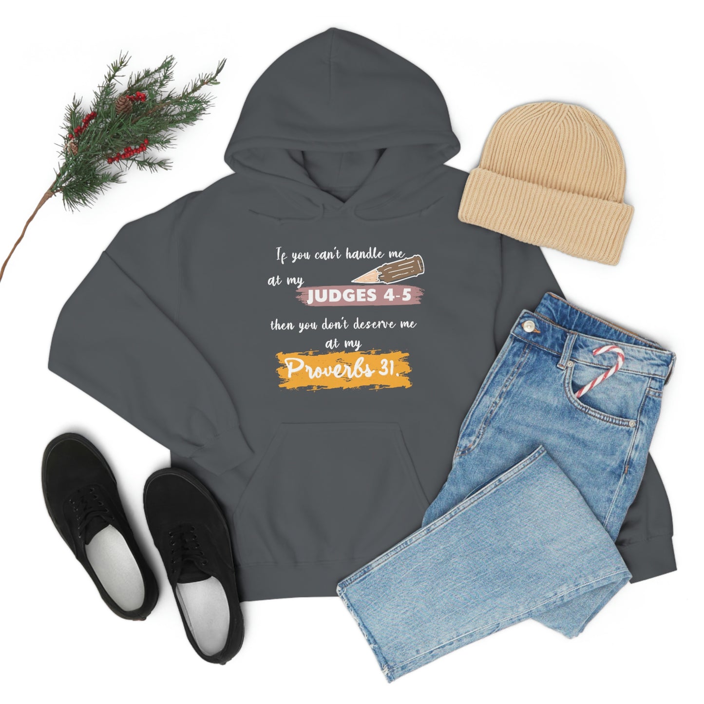 Women's Judges 4-5/Proverbs 31 (White Text) Heavy Blend™ Hooded Sweatshirt