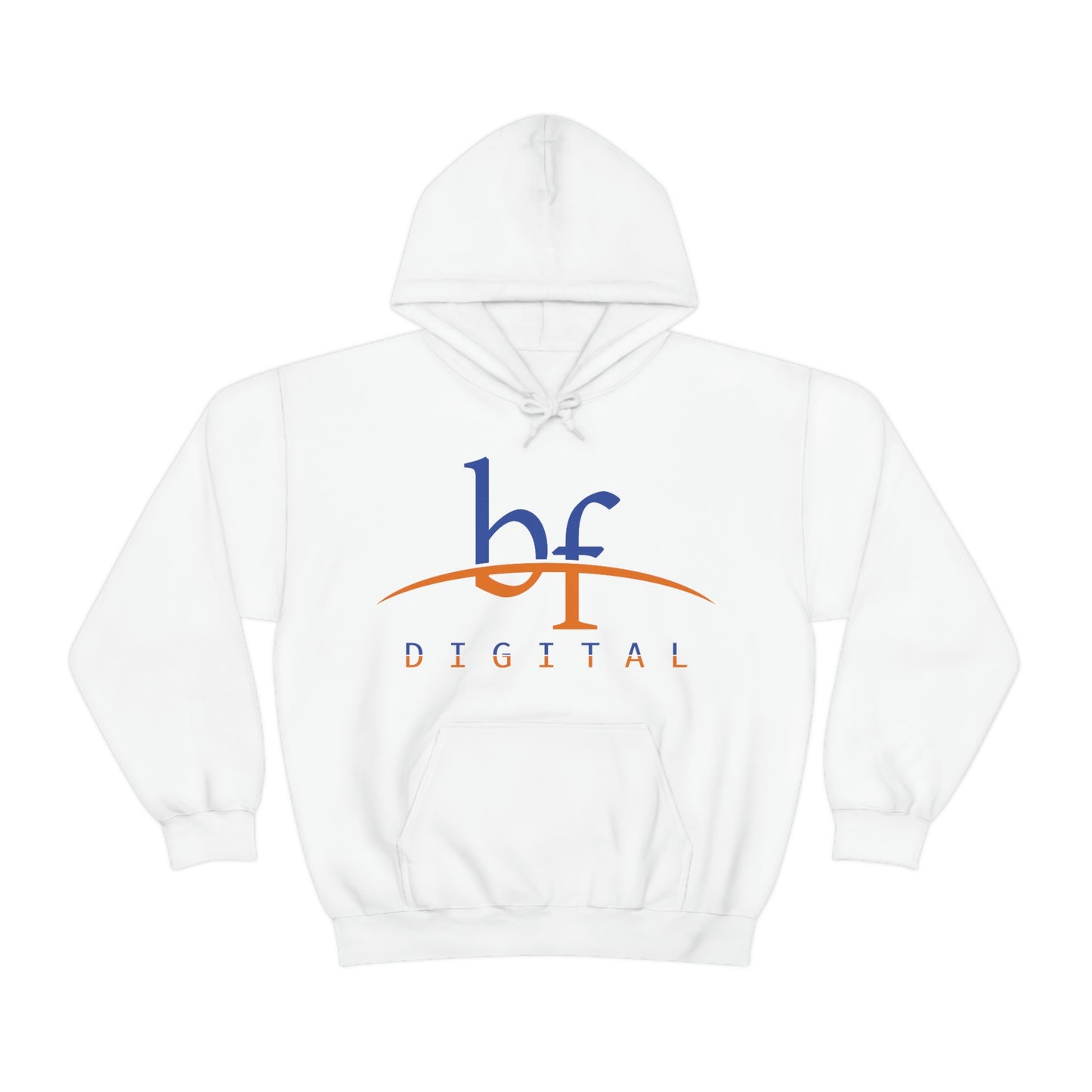 Unisex Blue Fire Digital Network Logo (Blue&Orange) Heavy Blend™ Hooded Sweatshirt