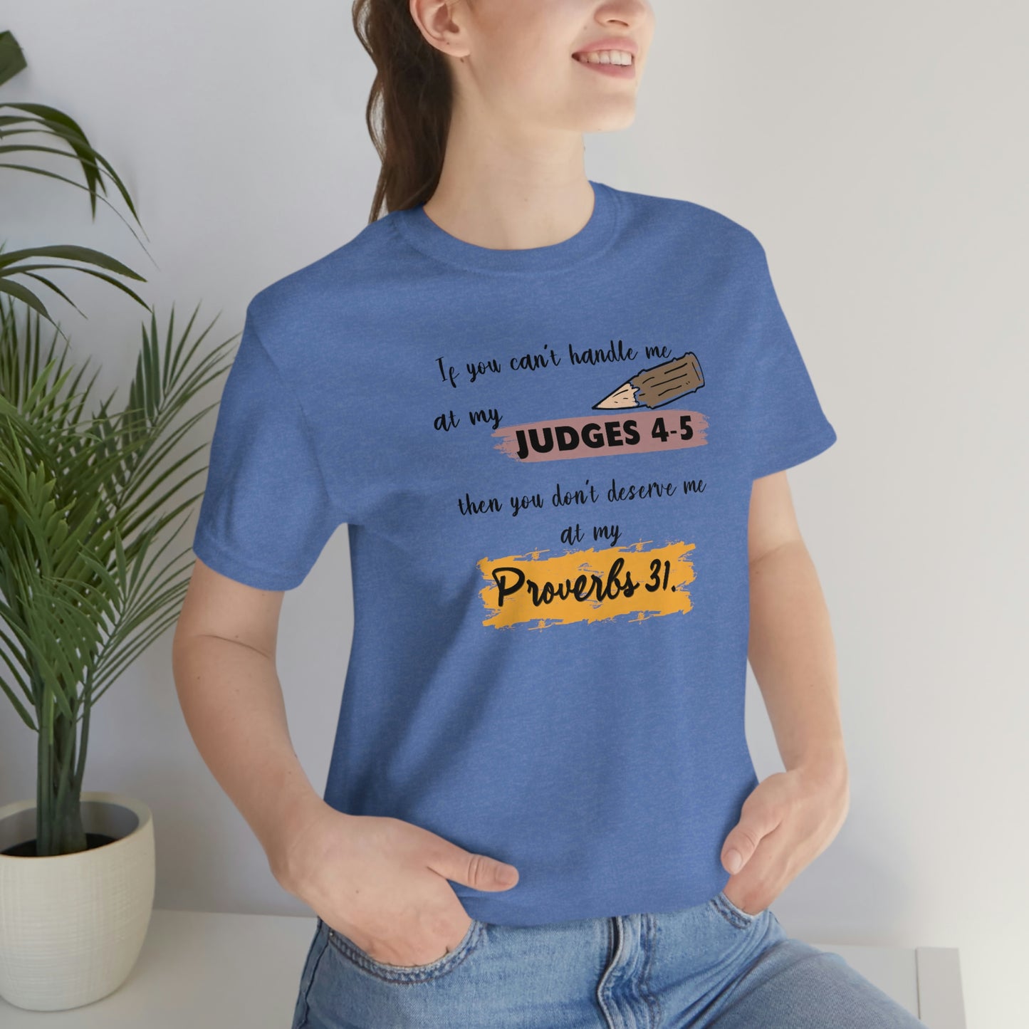 Women's Judges 4-5/Proverbs 31 (Black Text) Short Sleeve T-Shirt