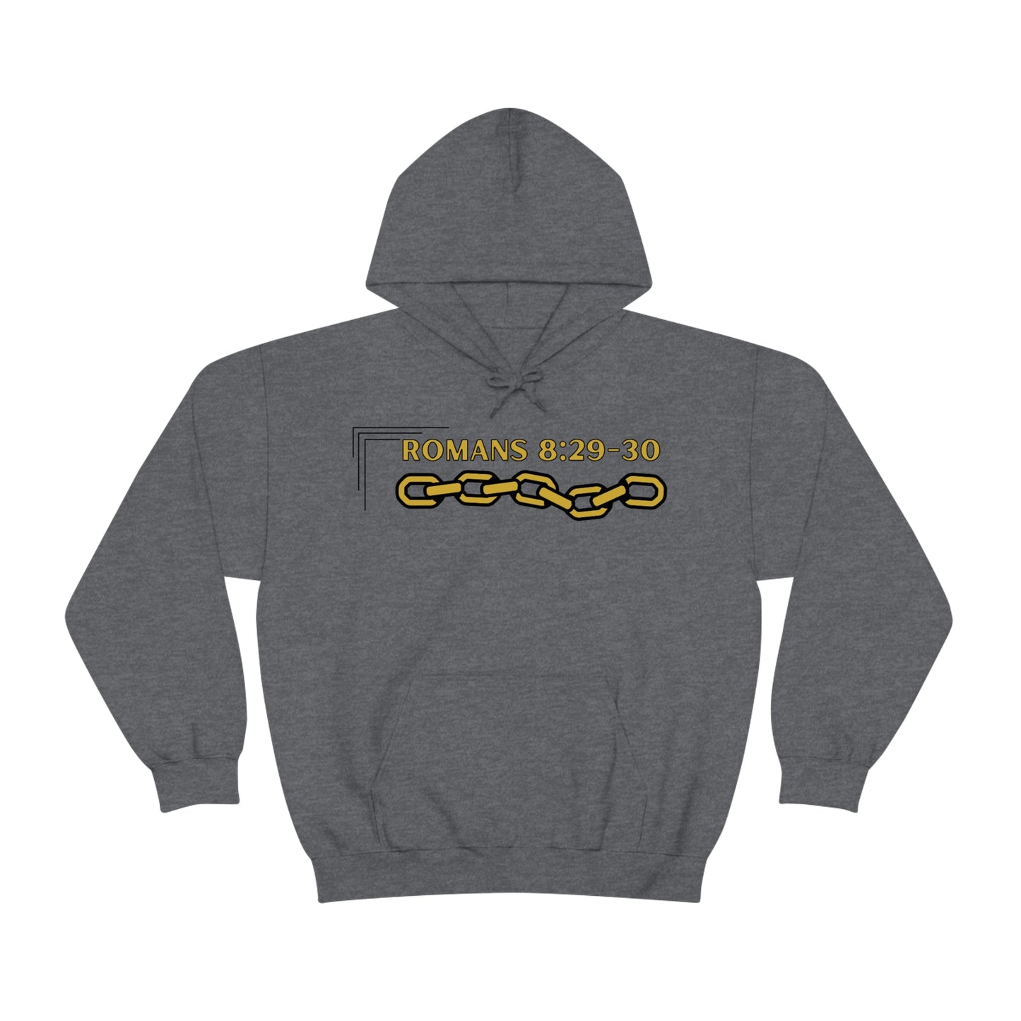 Unisex Golden Chain of Redemption (Romans 8:28-29) [Gold] Heavy Blend™ Hooded Sweatshirt