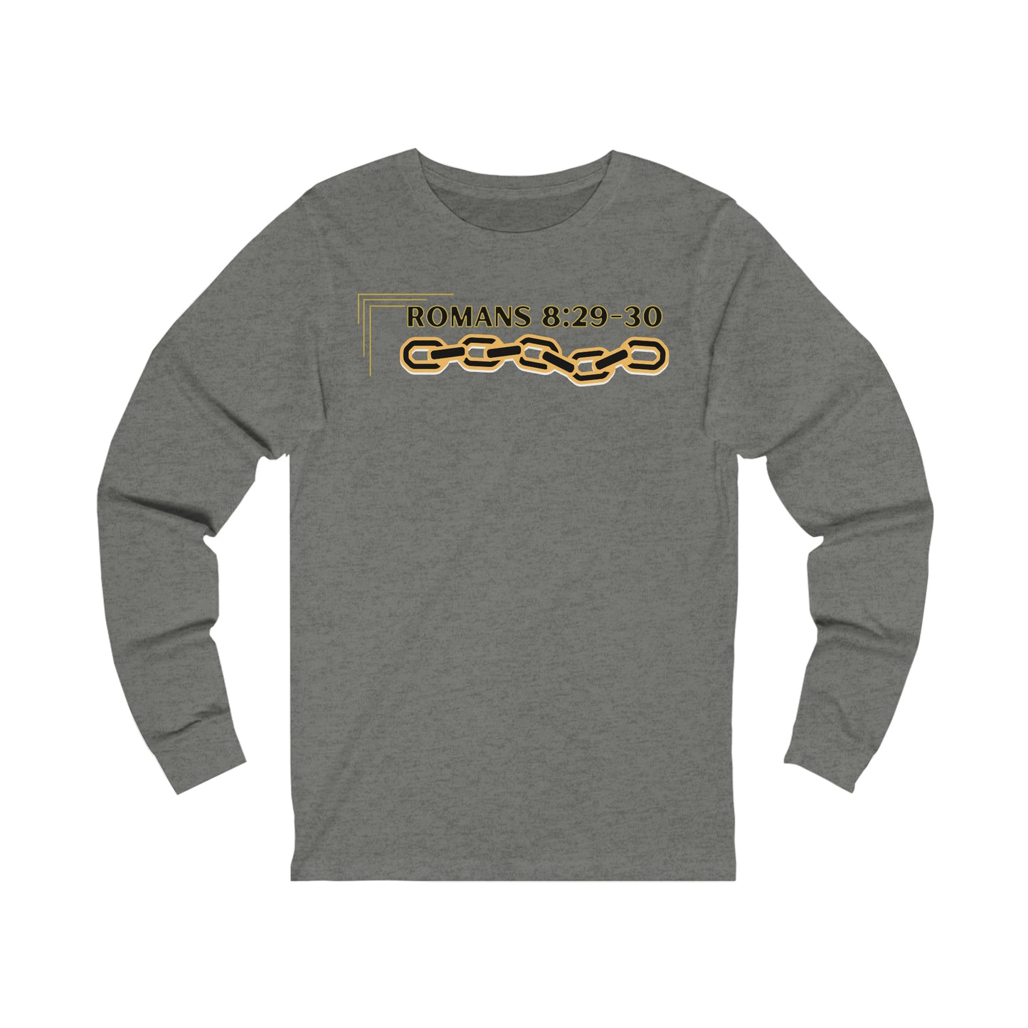 Unisex Golden Chain of Redemption (Romans 8:28-29) [Black] Long Sleeve T-Shirt