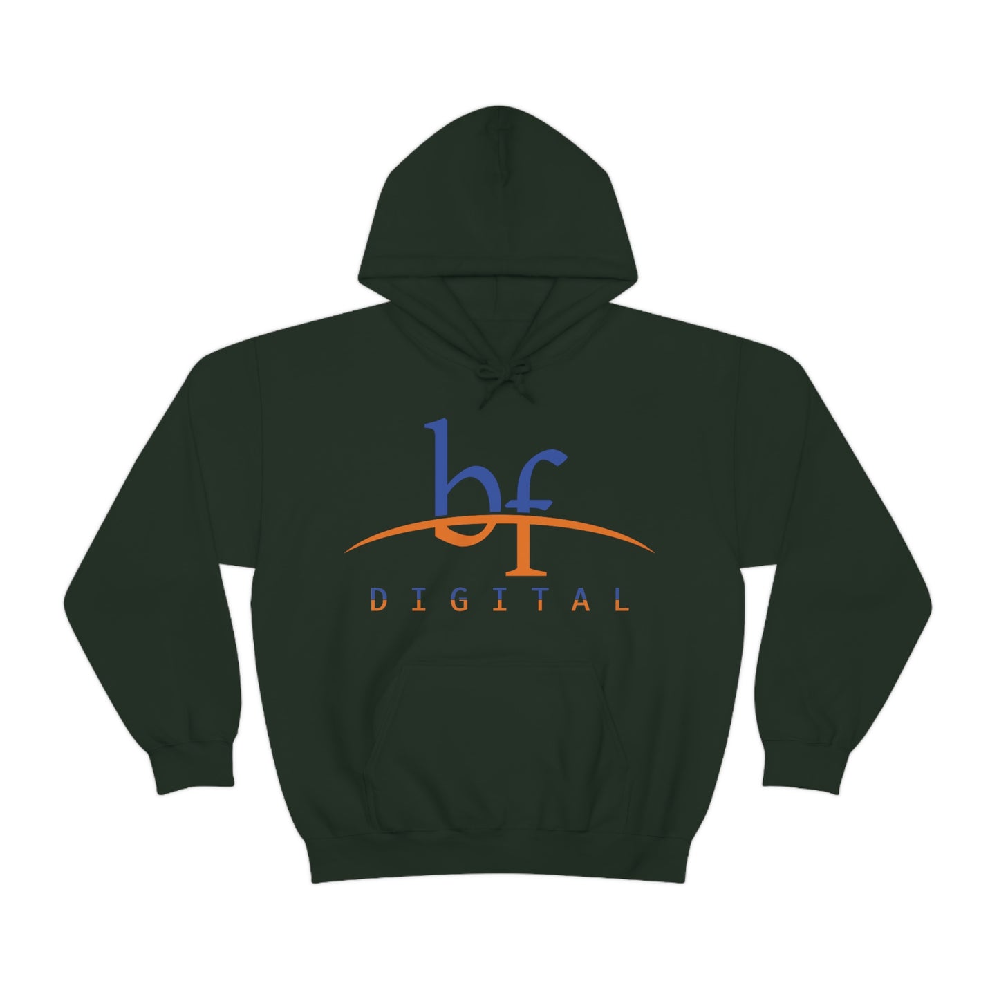 Unisex Blue Fire Digital Network Logo (Blue&Orange) Heavy Blend™ Hooded Sweatshirt